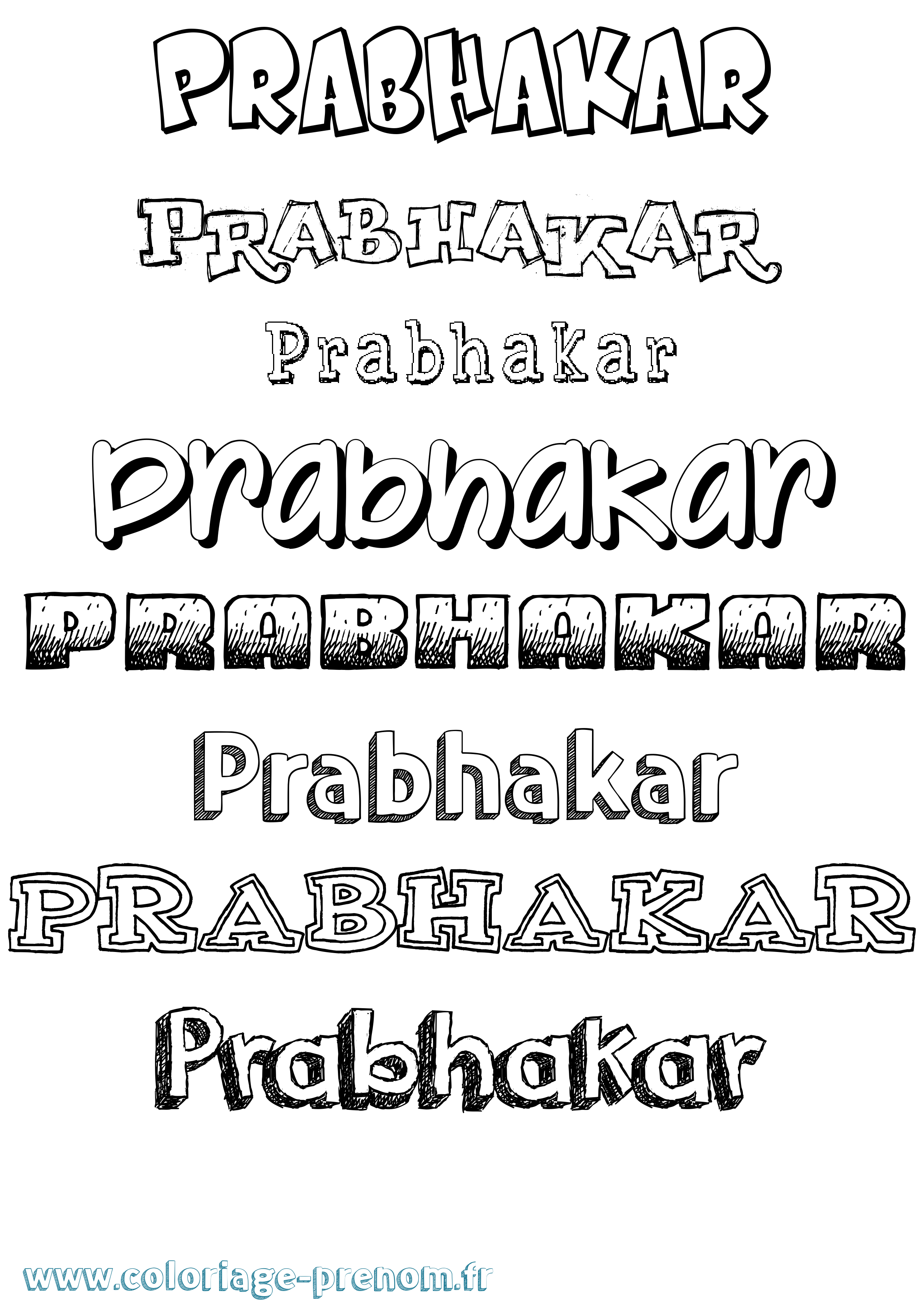 Coloriage Prabhakar Dessiné Coloriage prénom Prabhakar Dessiné