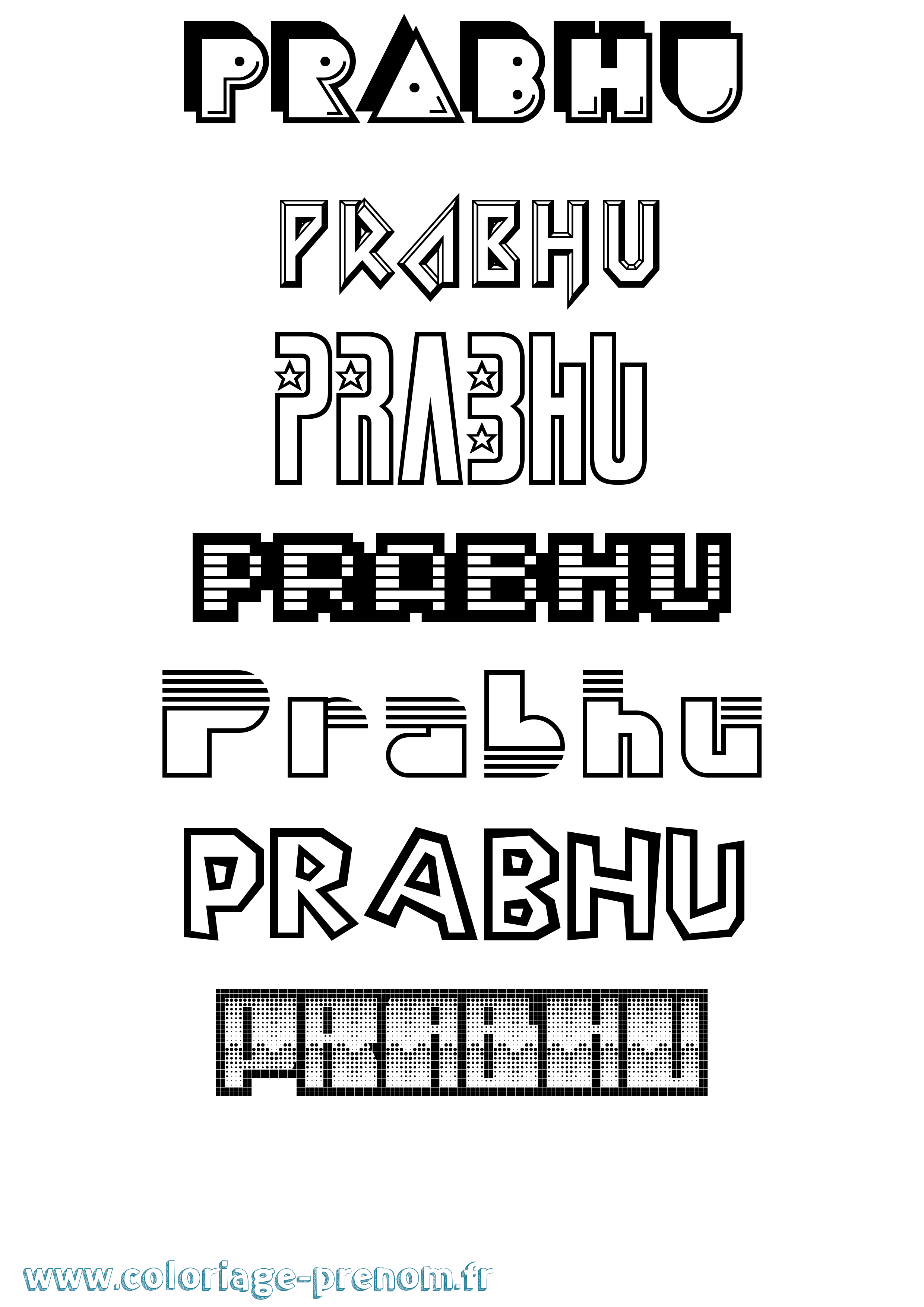 Coloriage Prabhu Jeux Vidéos Coloriage prénom Prabhu Jeux Vidéos