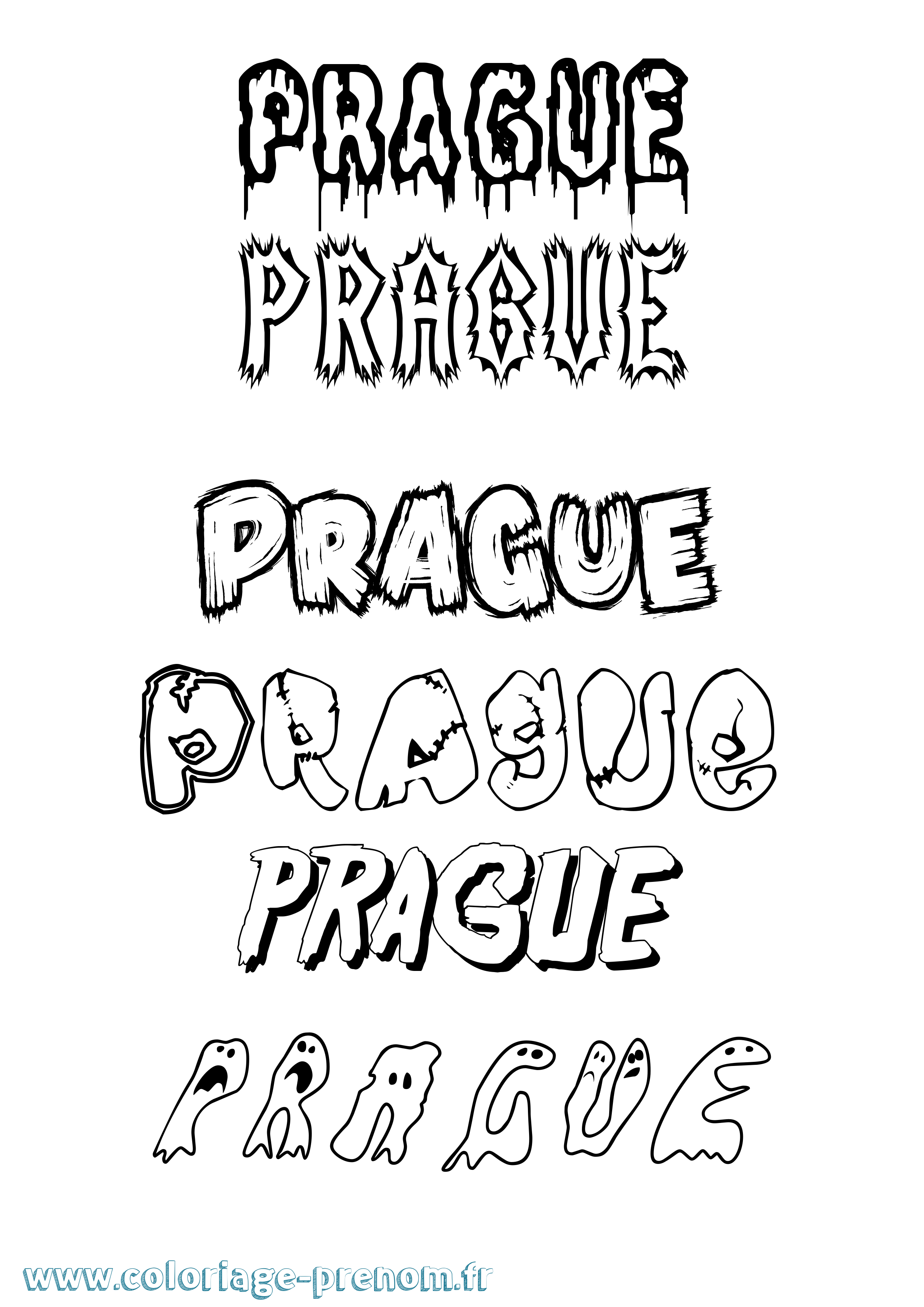 Coloriage Prague Frisson Coloriage prénom Prague Frisson