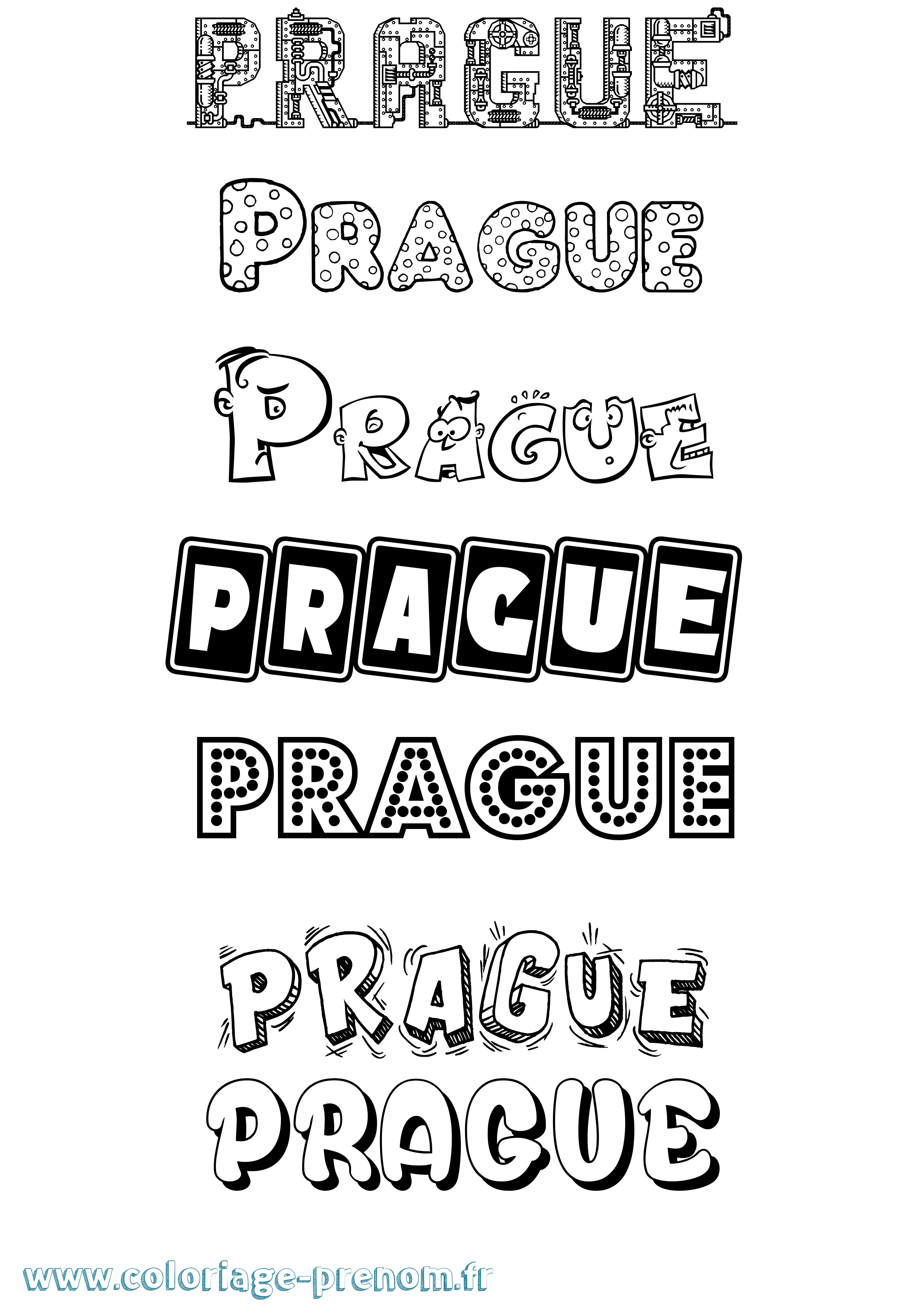 Coloriage Prague Fun Coloriage prénom Prague Fun