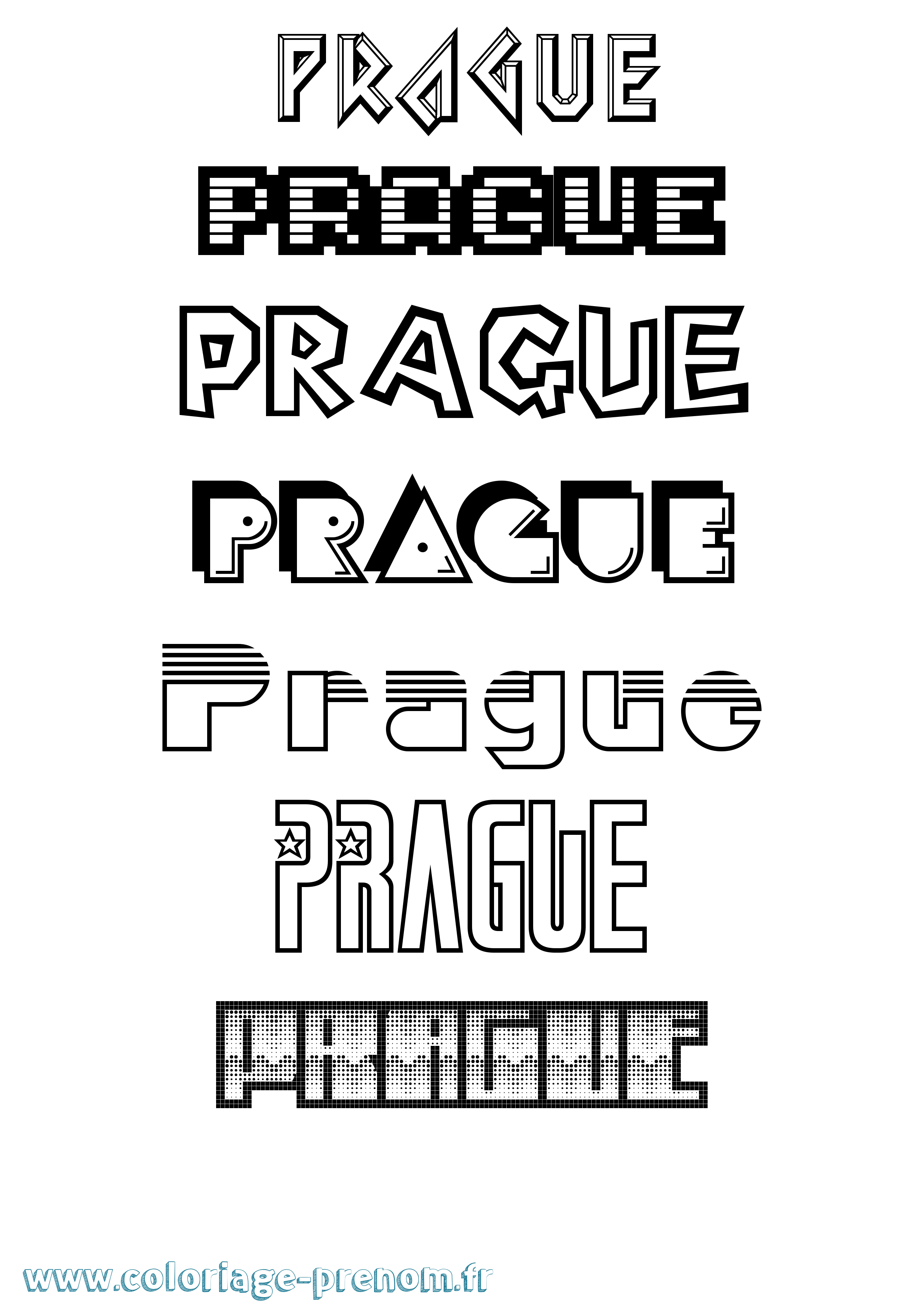 Coloriage Prague Jeux Vidéos Coloriage prénom Prague Jeux Vidéos