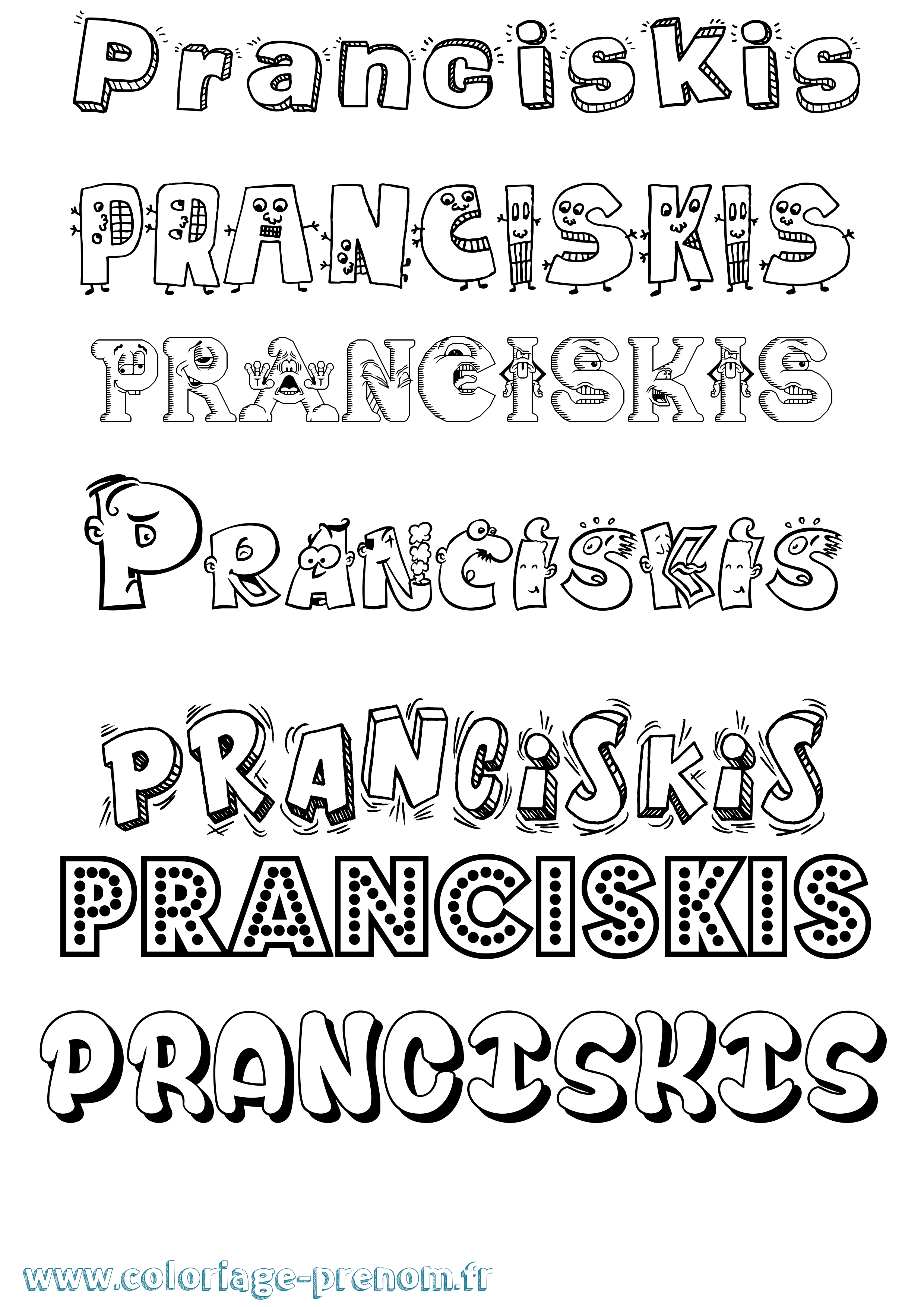 Coloriage Pranciskis Fun Coloriage prénom Pranciskis Fun