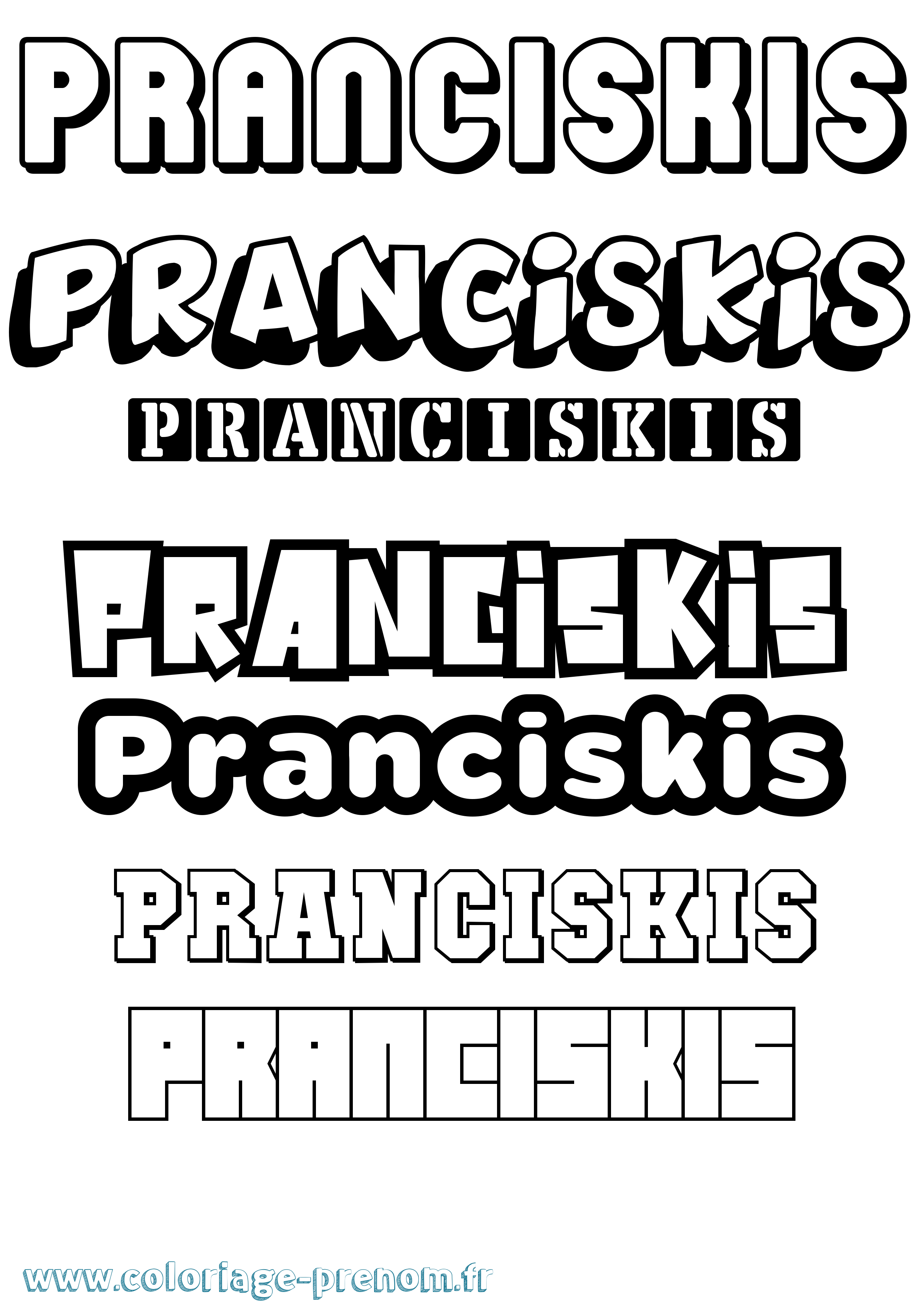 Coloriage Pranciskis Simple Coloriage prénom Pranciskis Simple