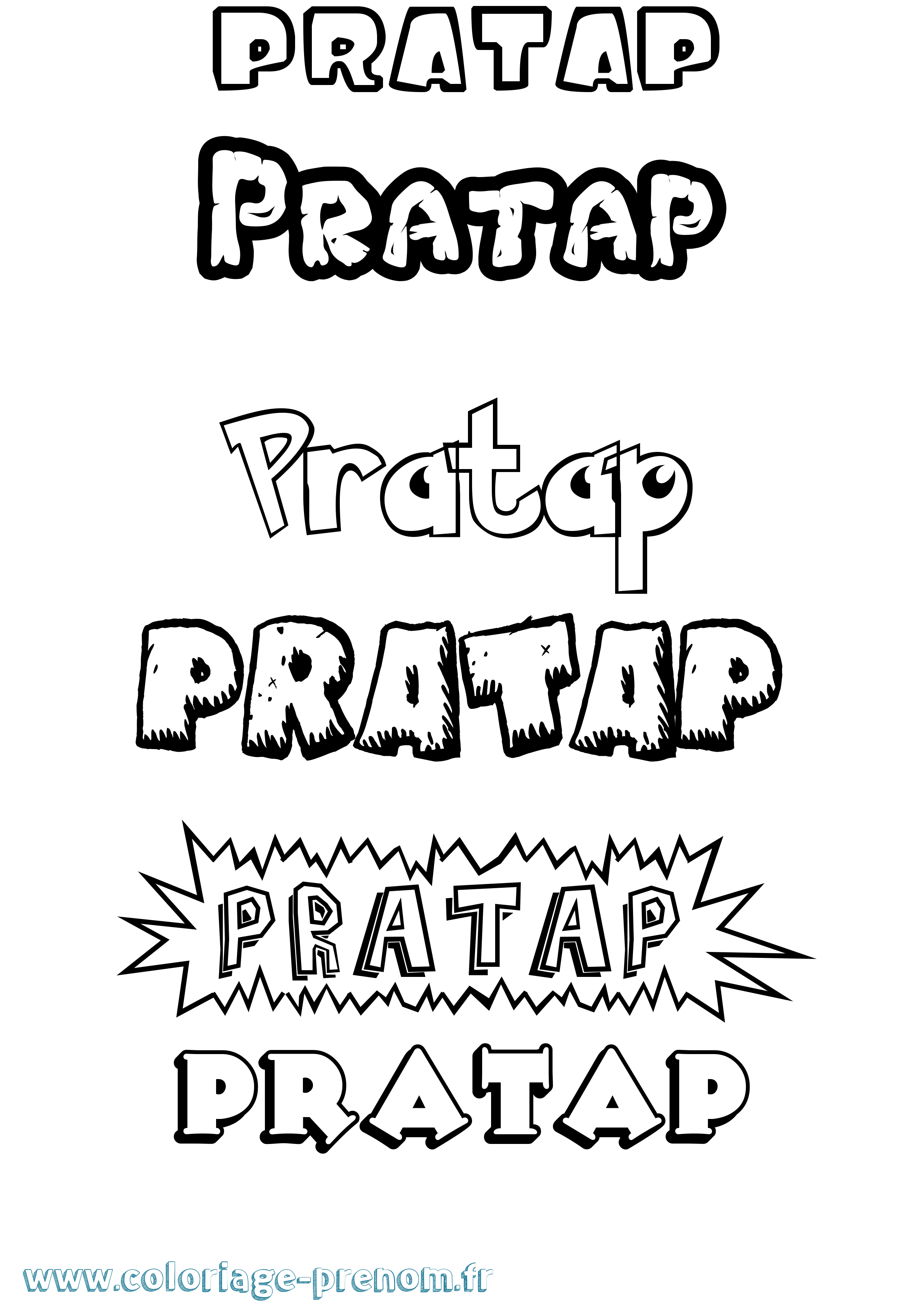Coloriage Pratap Dessin Animé Coloriage prénom Pratap Dessin Animé