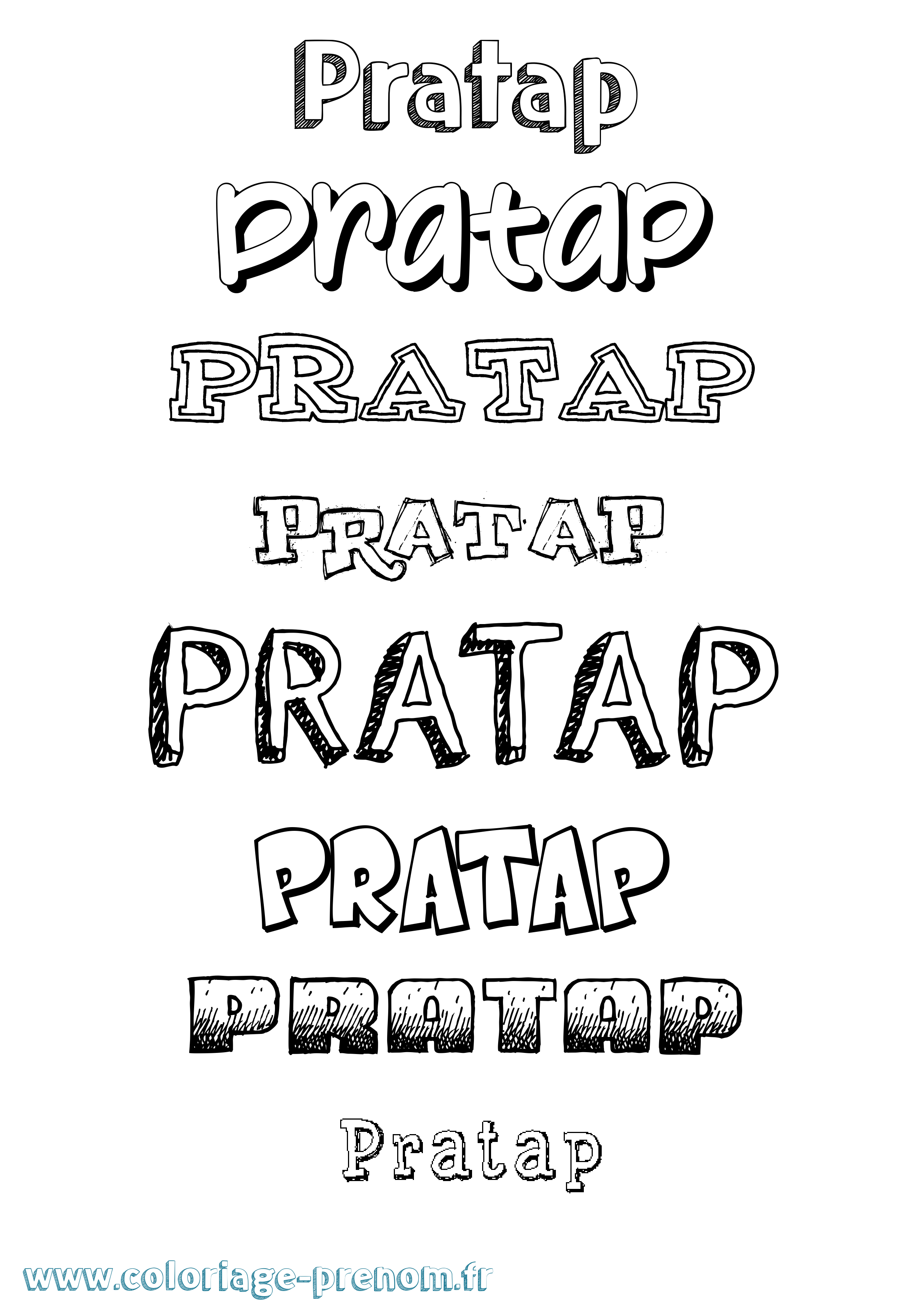 Coloriage Pratap Dessiné Coloriage prénom Pratap Dessiné