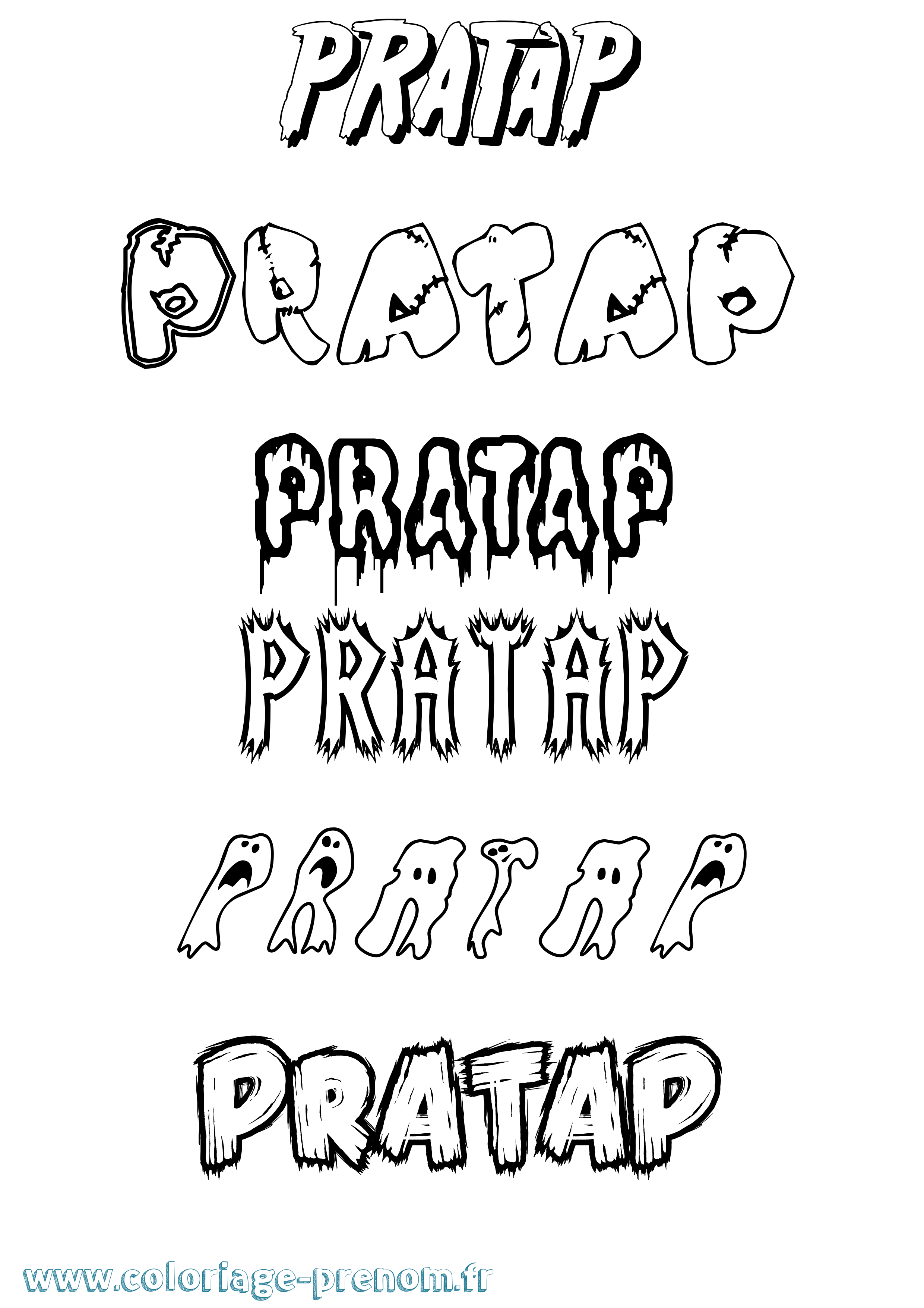 Coloriage Pratap Frisson Coloriage prénom Pratap Frisson