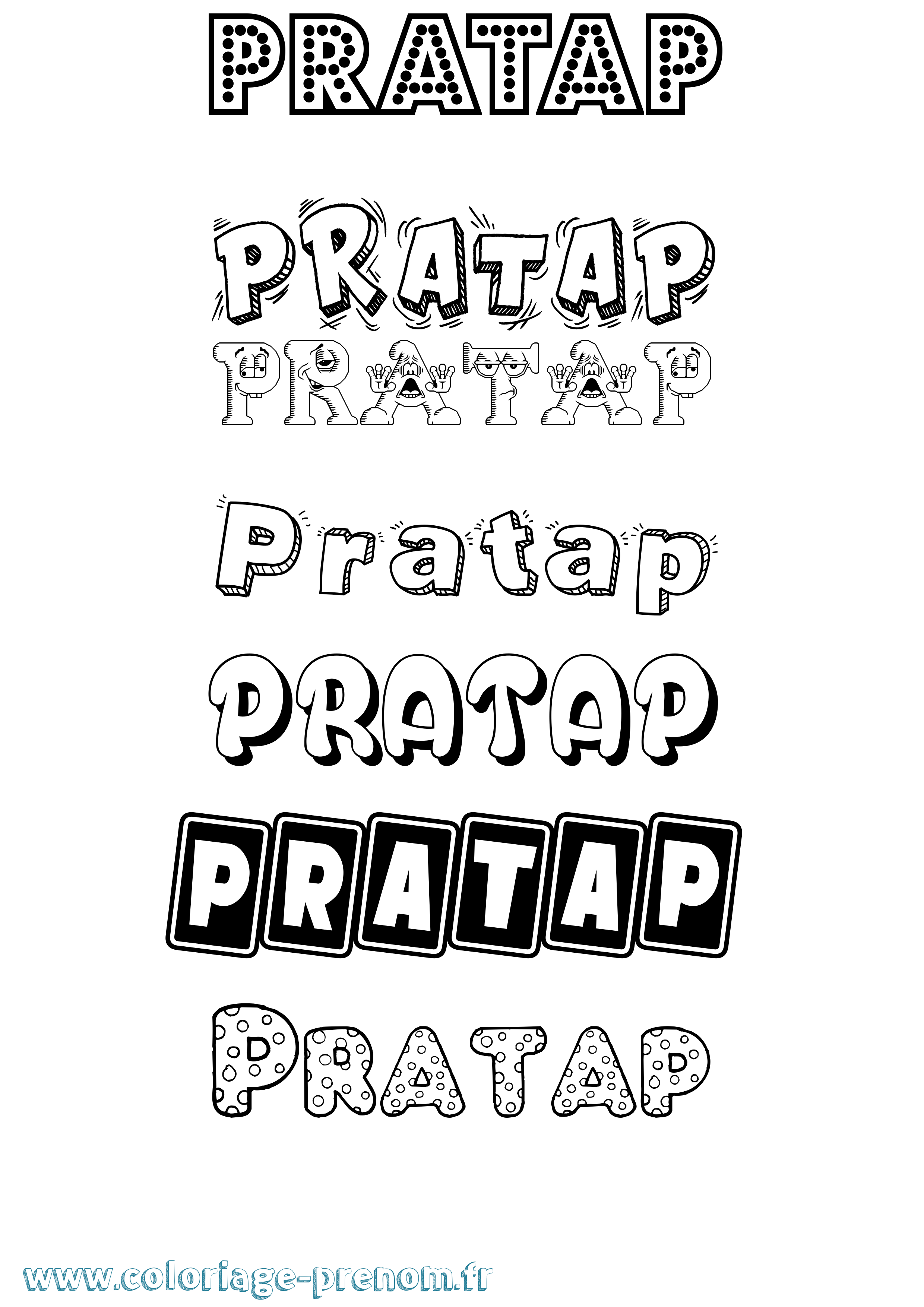 Coloriage Pratap Fun Coloriage prénom Pratap Fun