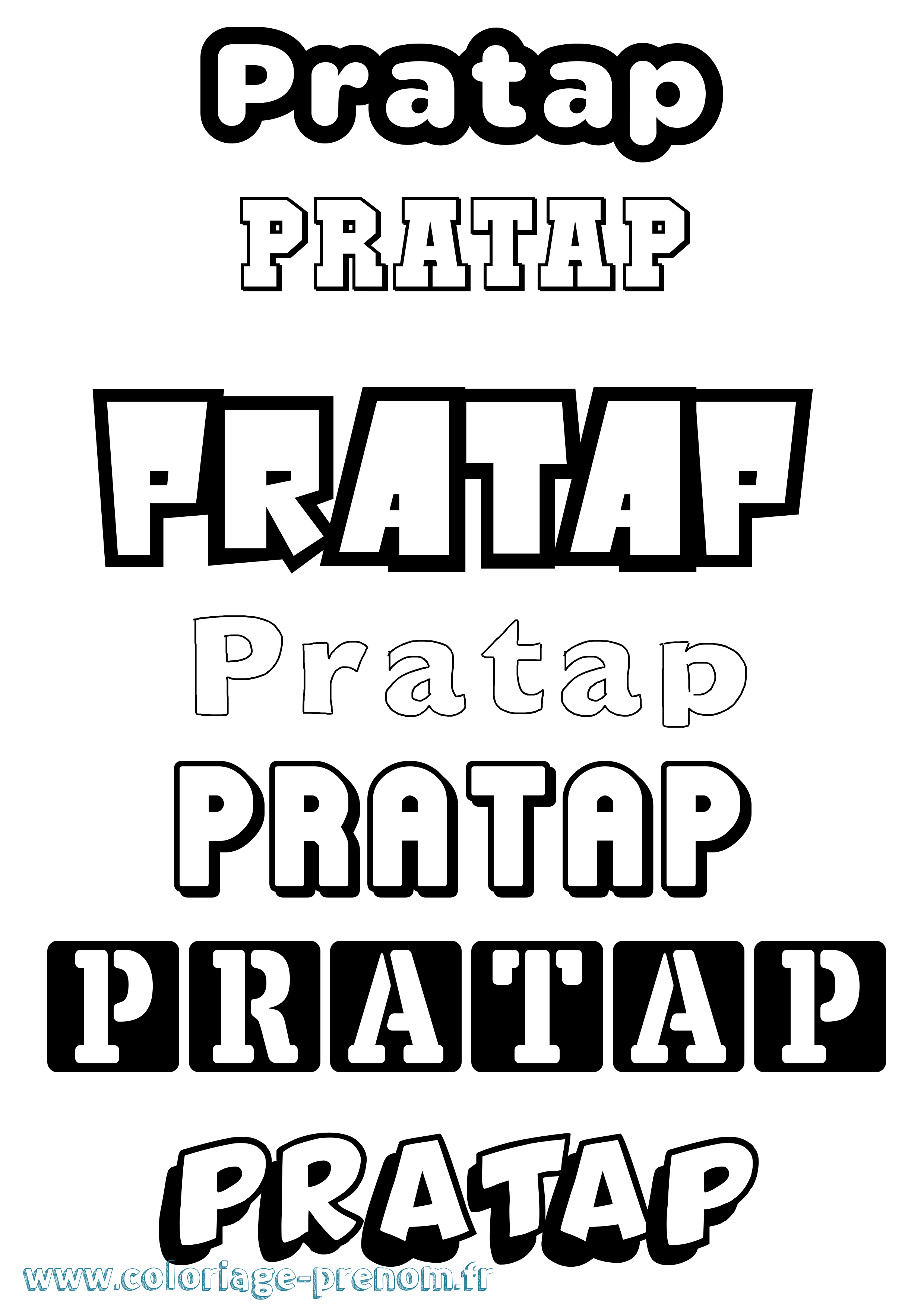 Coloriage Pratap Simple Coloriage prénom Pratap Simple