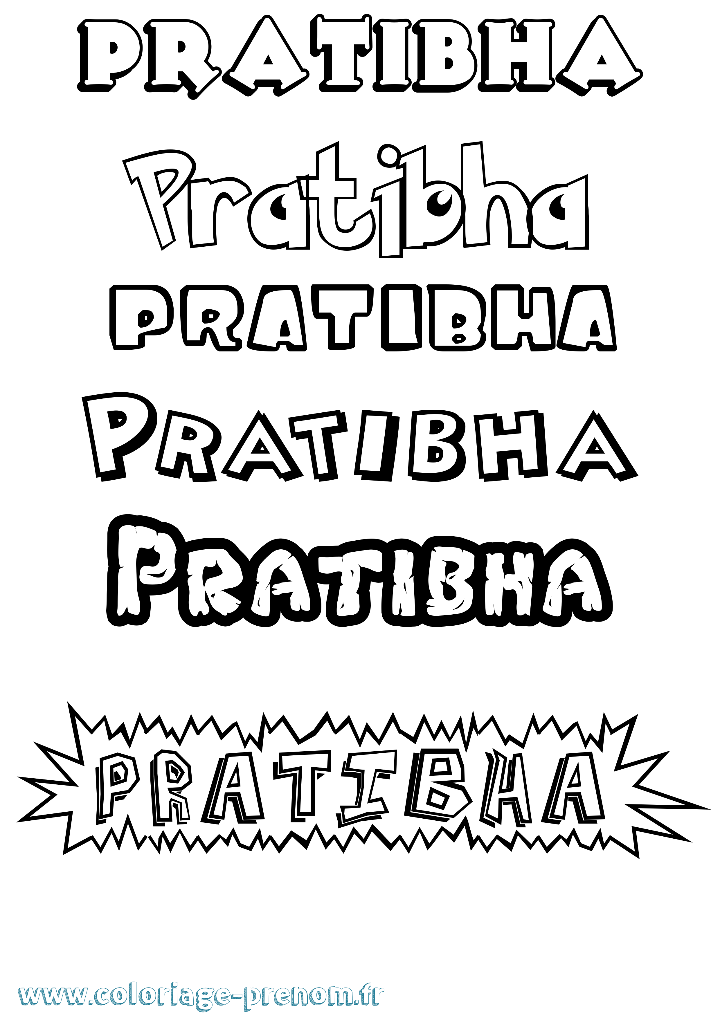 Coloriage Pratibha Dessin Animé Coloriage prénom Pratibha Dessin Animé