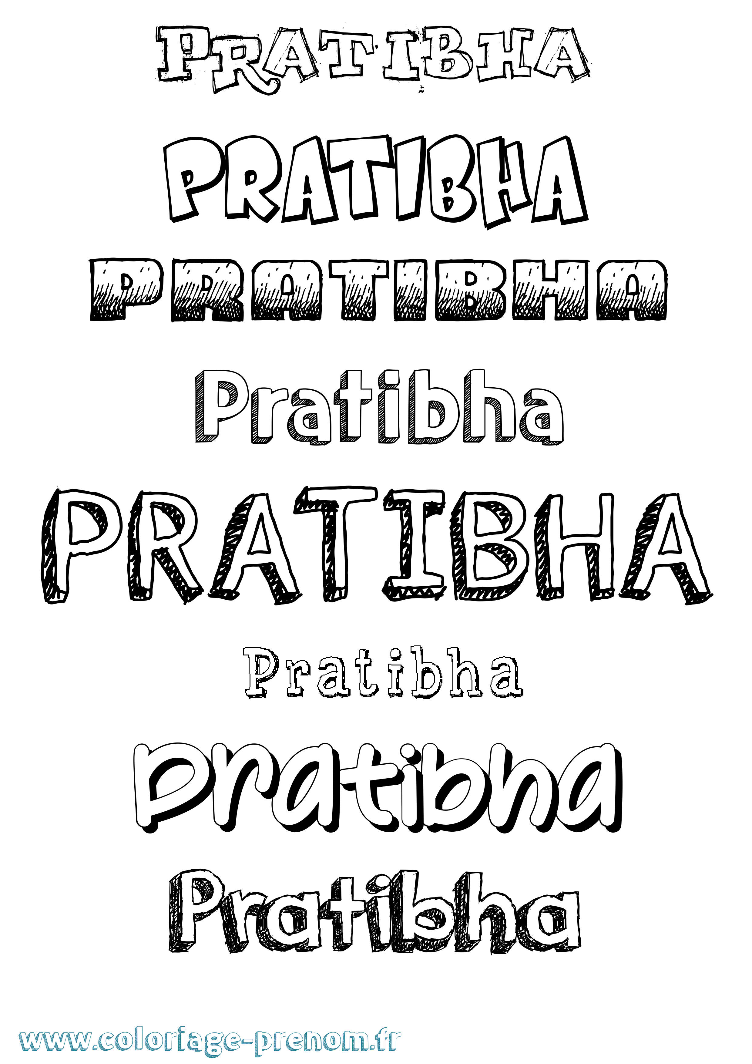 Coloriage Pratibha Dessiné Coloriage prénom Pratibha Dessiné