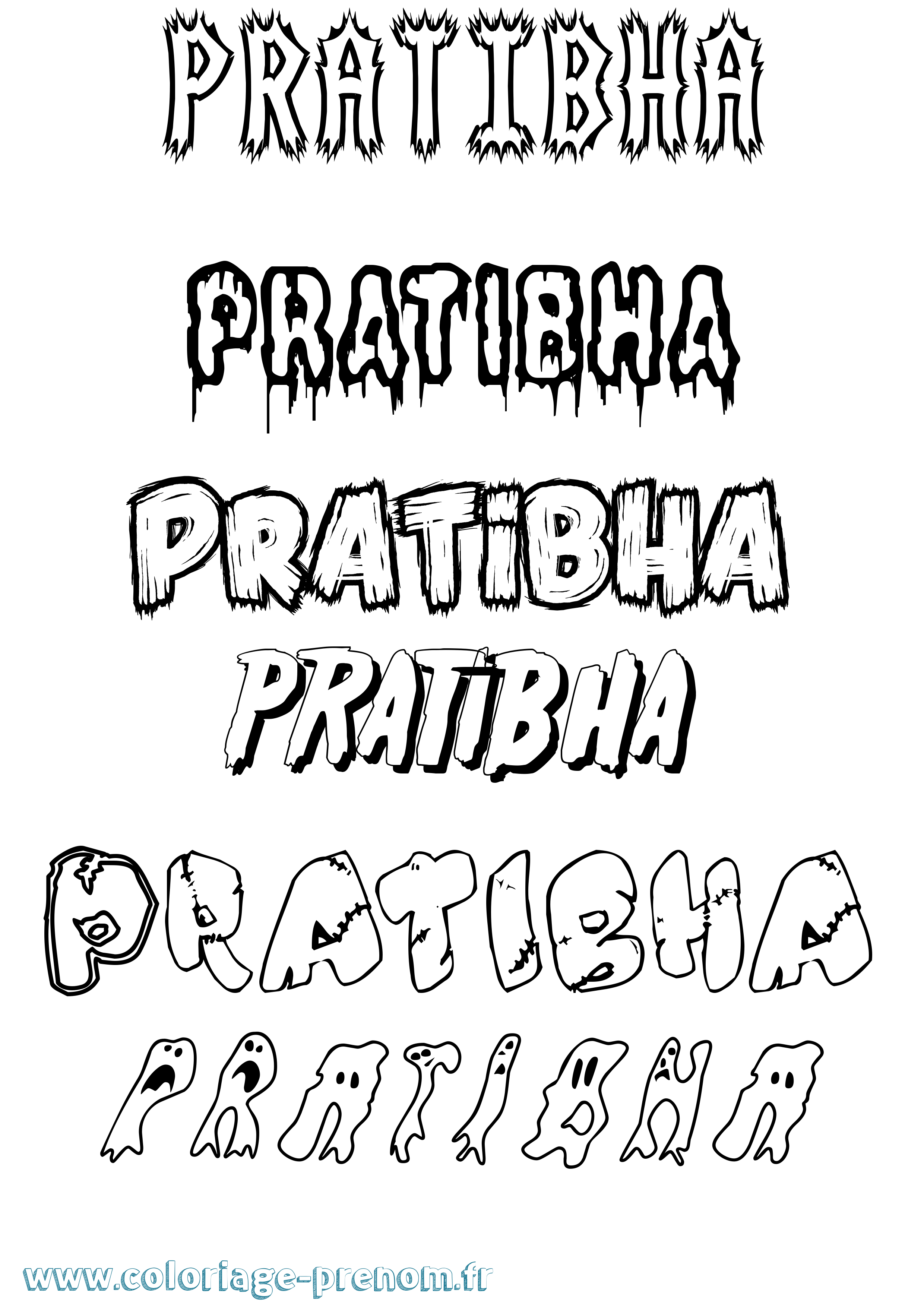 Coloriage Pratibha Frisson Coloriage prénom Pratibha Frisson