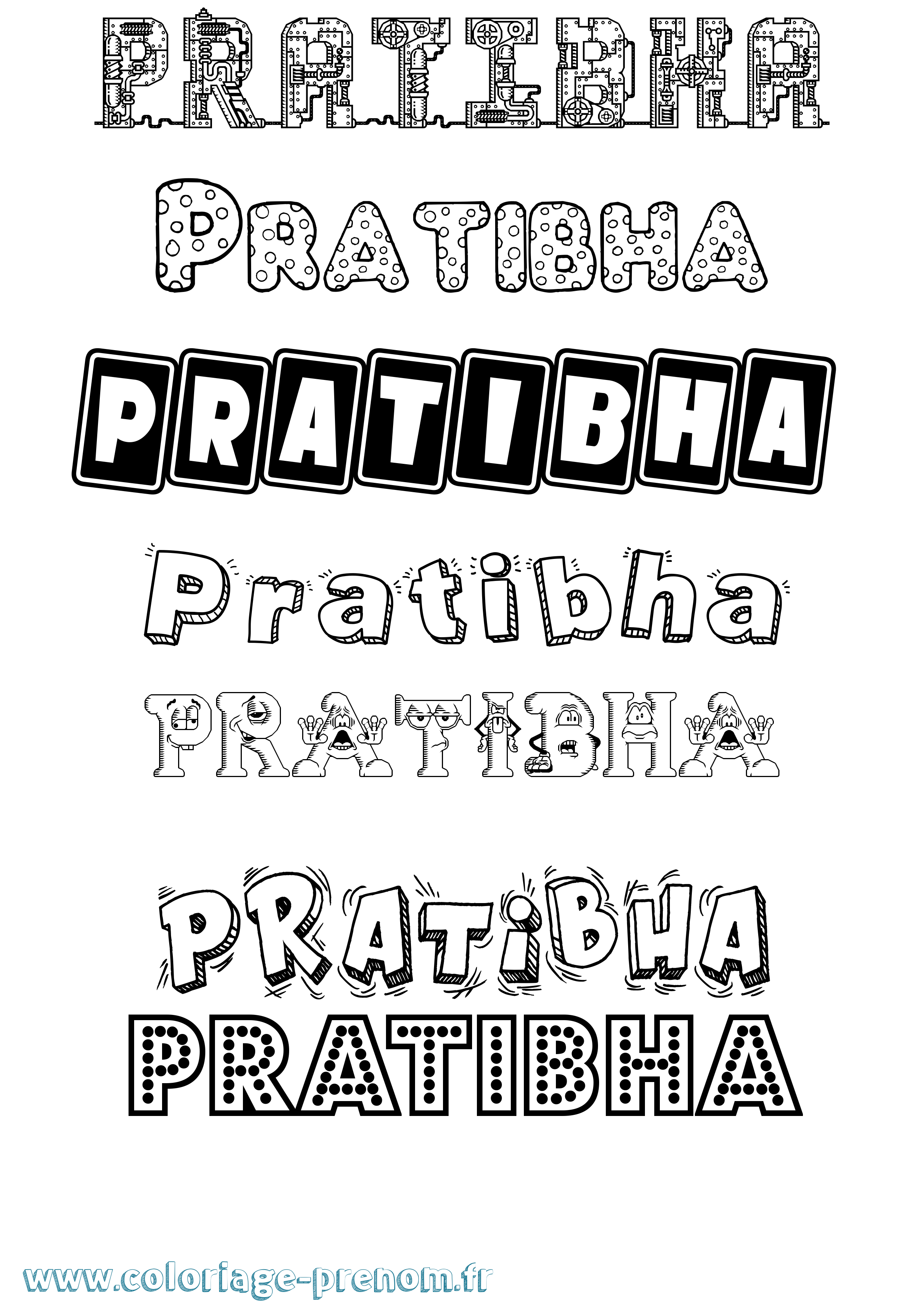 Coloriage Pratibha Fun Coloriage prénom Pratibha Fun