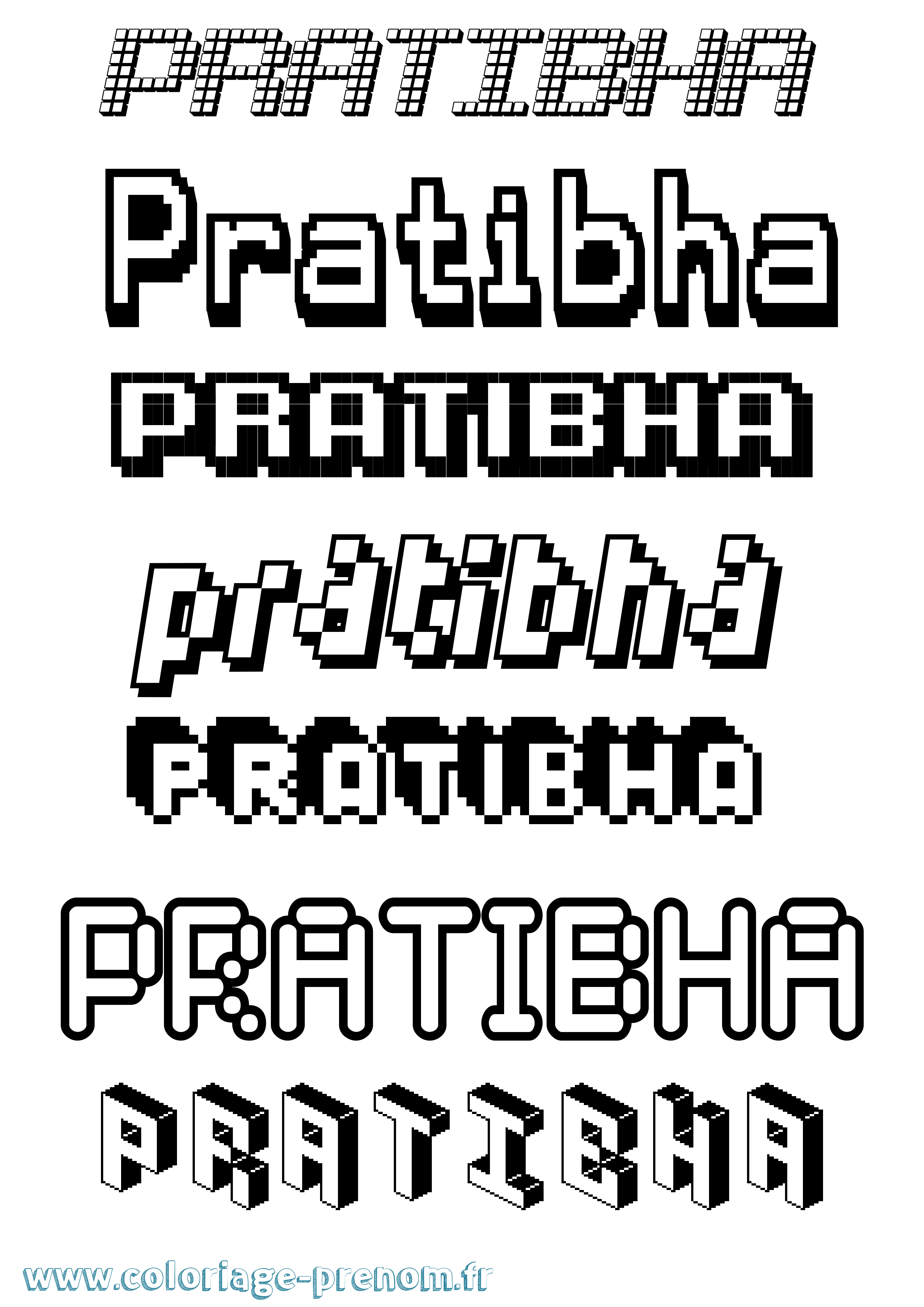 Coloriage Pratibha Pixel Coloriage prénom Pratibha Pixel