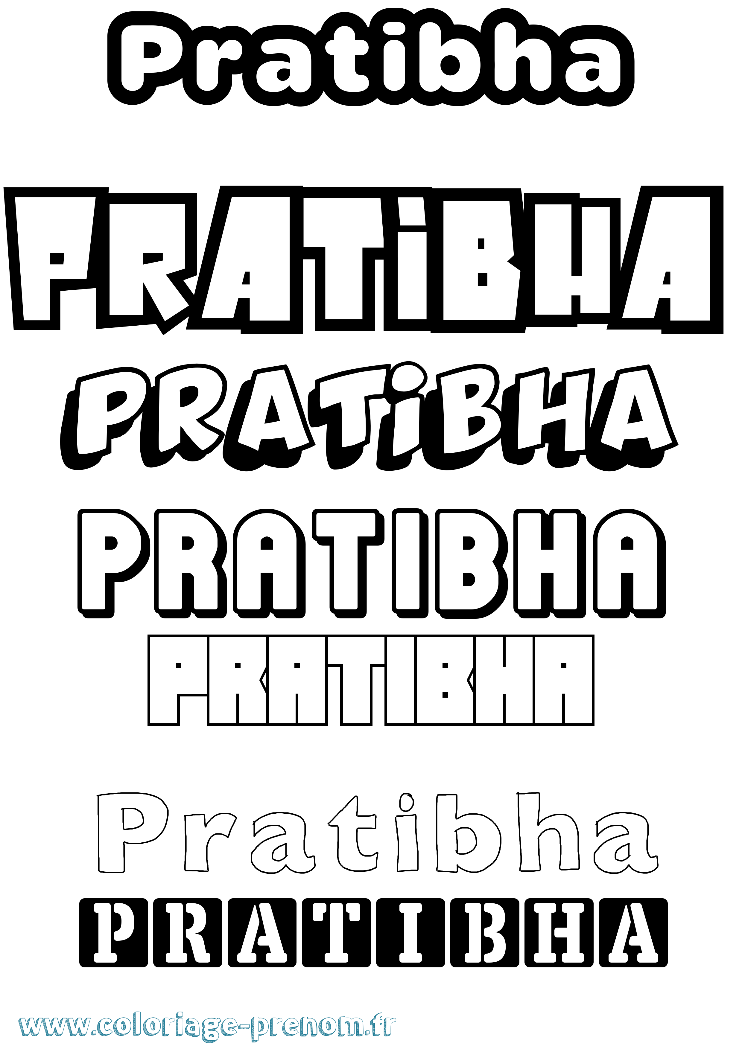 Coloriage Pratibha Simple Coloriage prénom Pratibha Simple