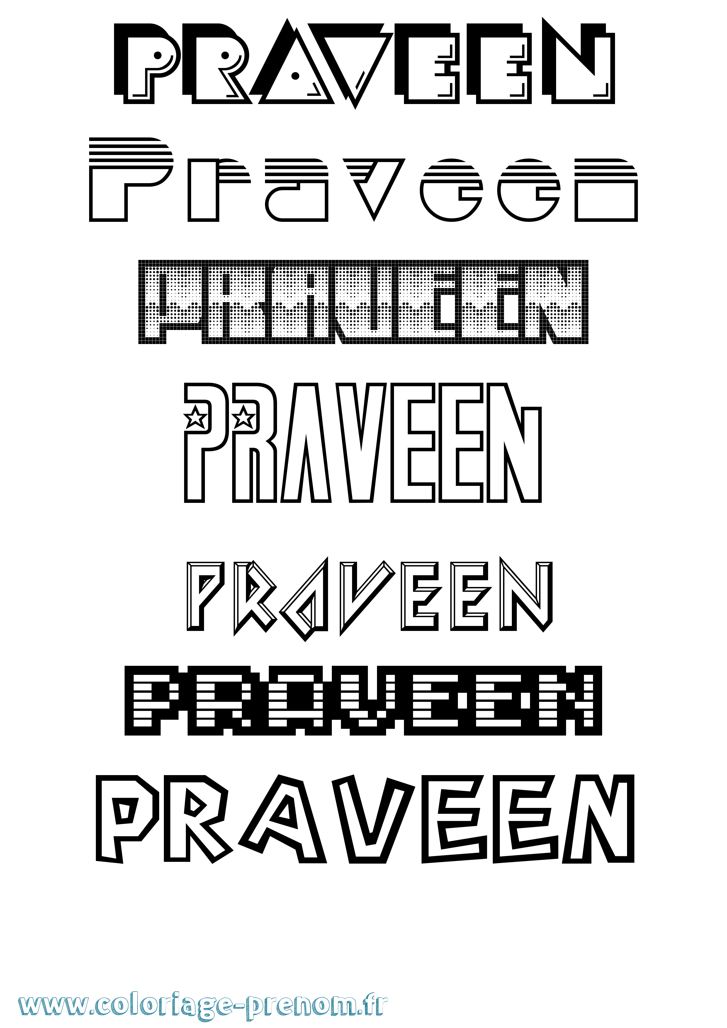 Coloriage Praveen Jeux Vidéos Coloriage prénom Praveen Jeux Vidéos