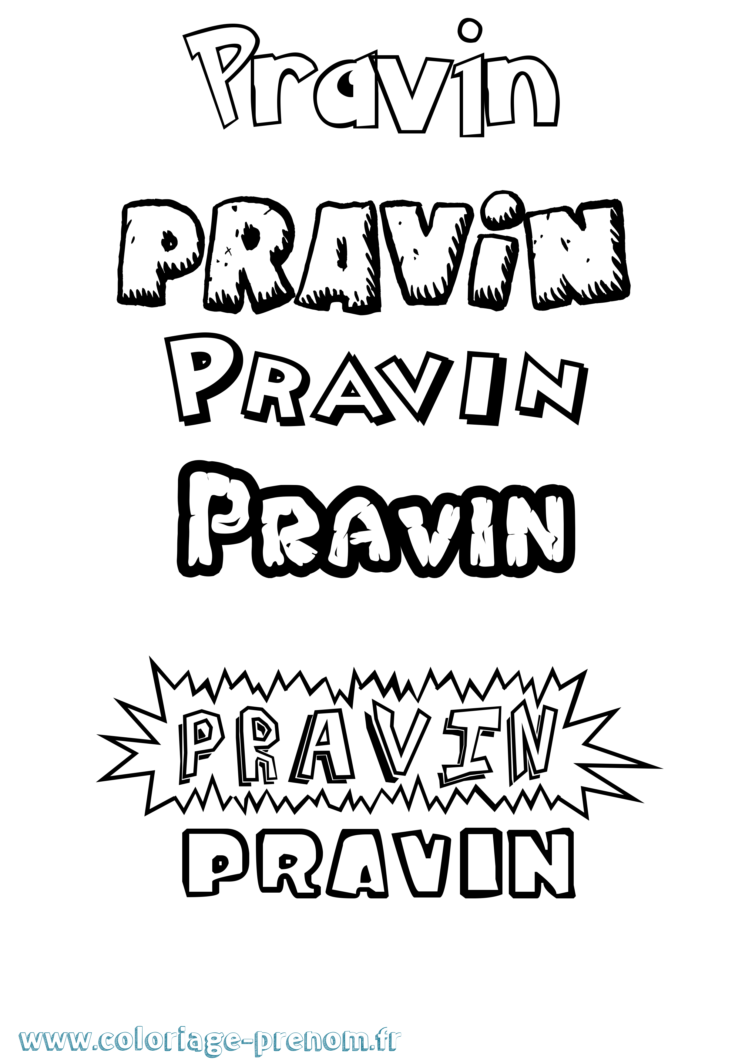 Coloriage Pravin Dessin Animé Coloriage prénom Pravin Dessin Animé