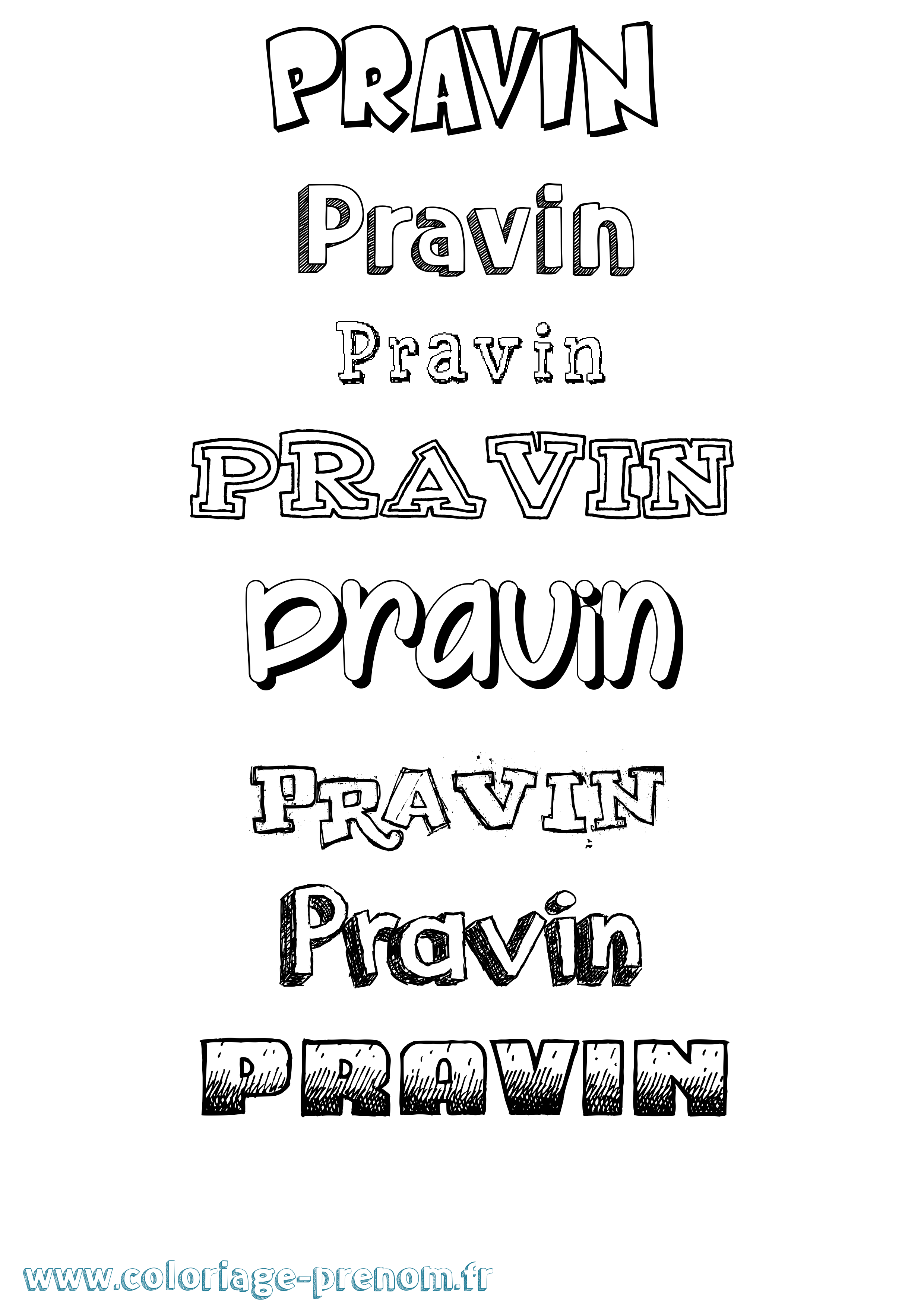 Coloriage Pravin Dessiné Coloriage prénom Pravin Dessiné