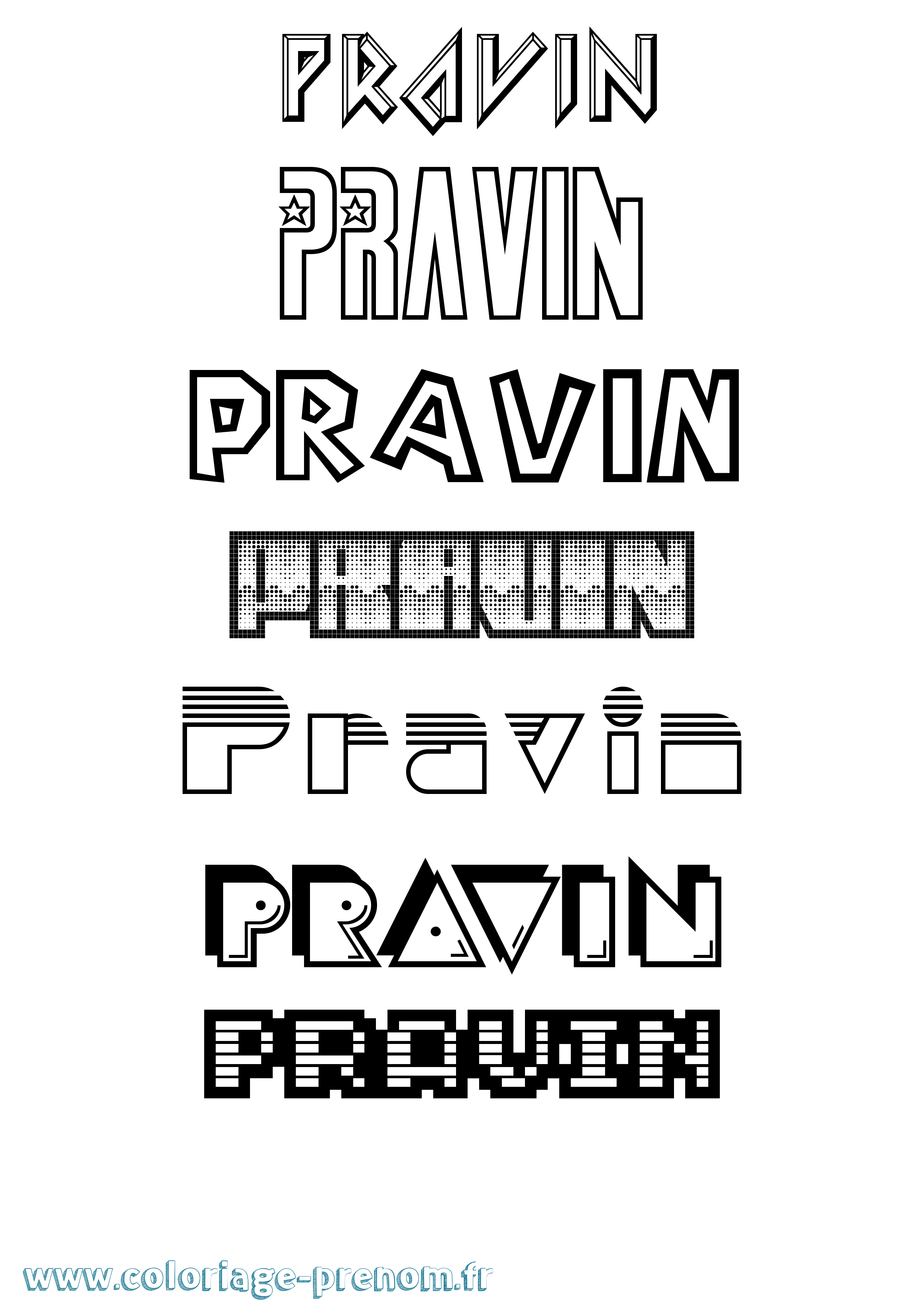 Coloriage Pravin Jeux Vidéos Coloriage prénom Pravin Jeux Vidéos