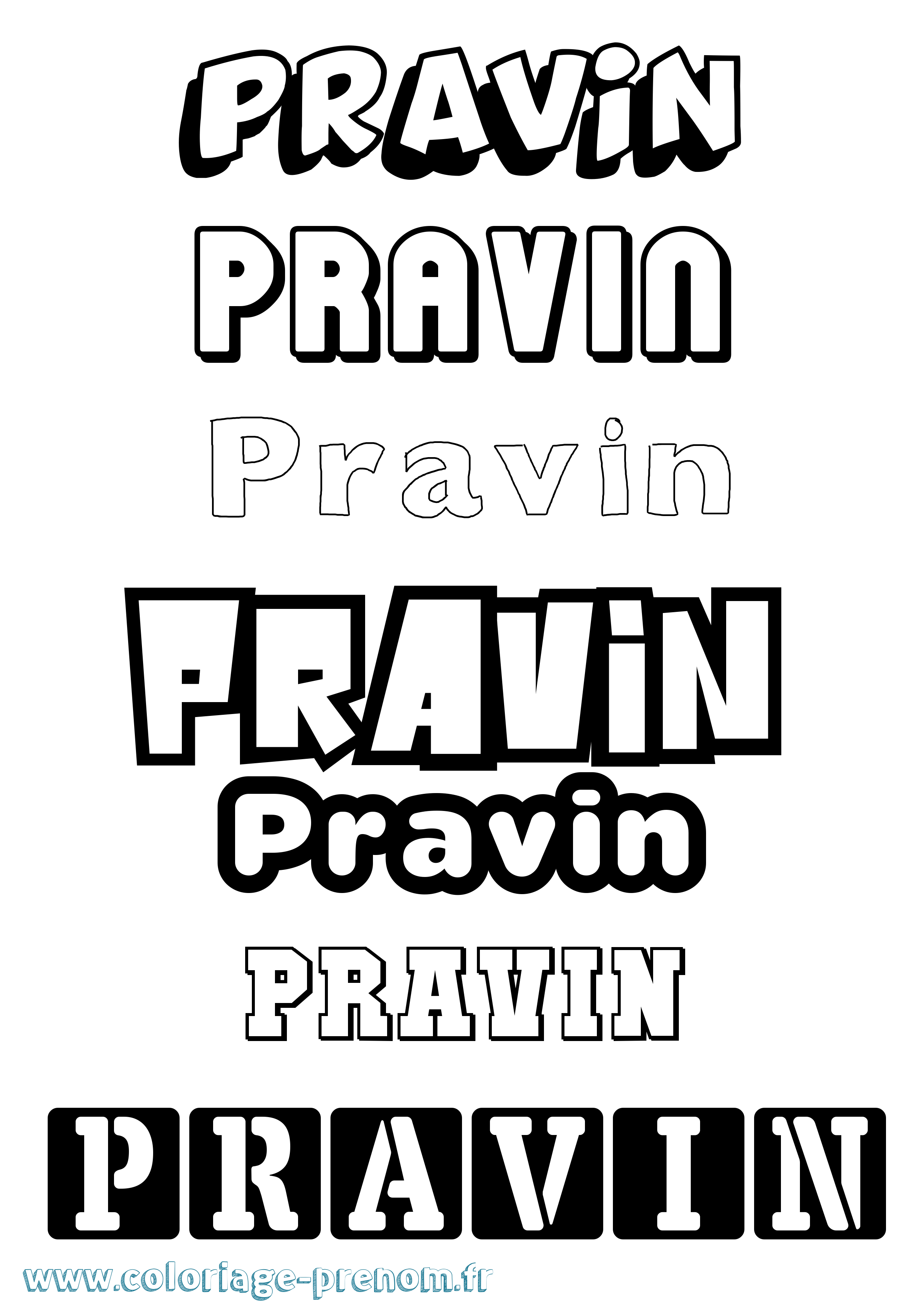 Coloriage Pravin Simple Coloriage prénom Pravin Simple