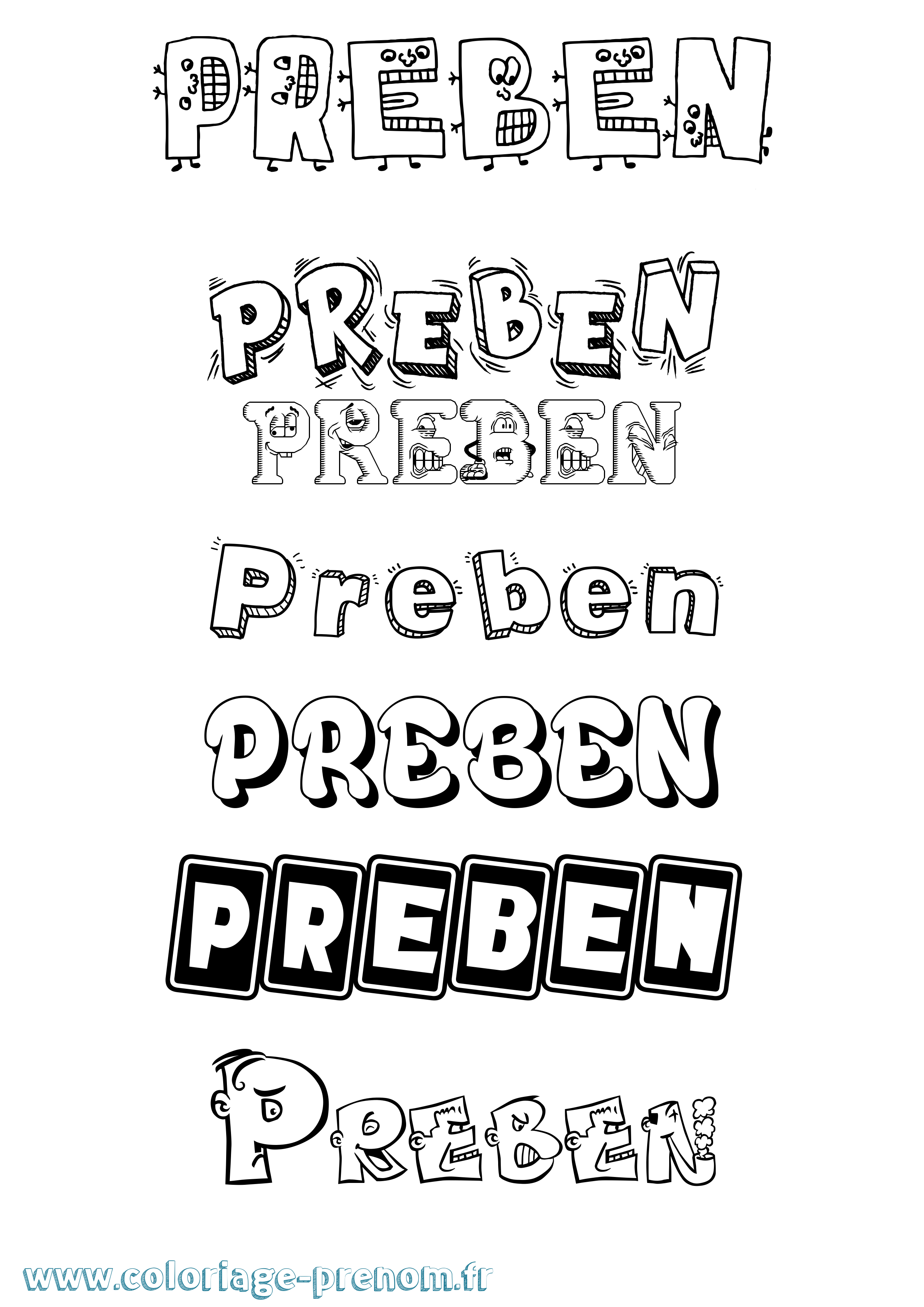 Coloriage Preben Fun Coloriage prénom Preben Fun