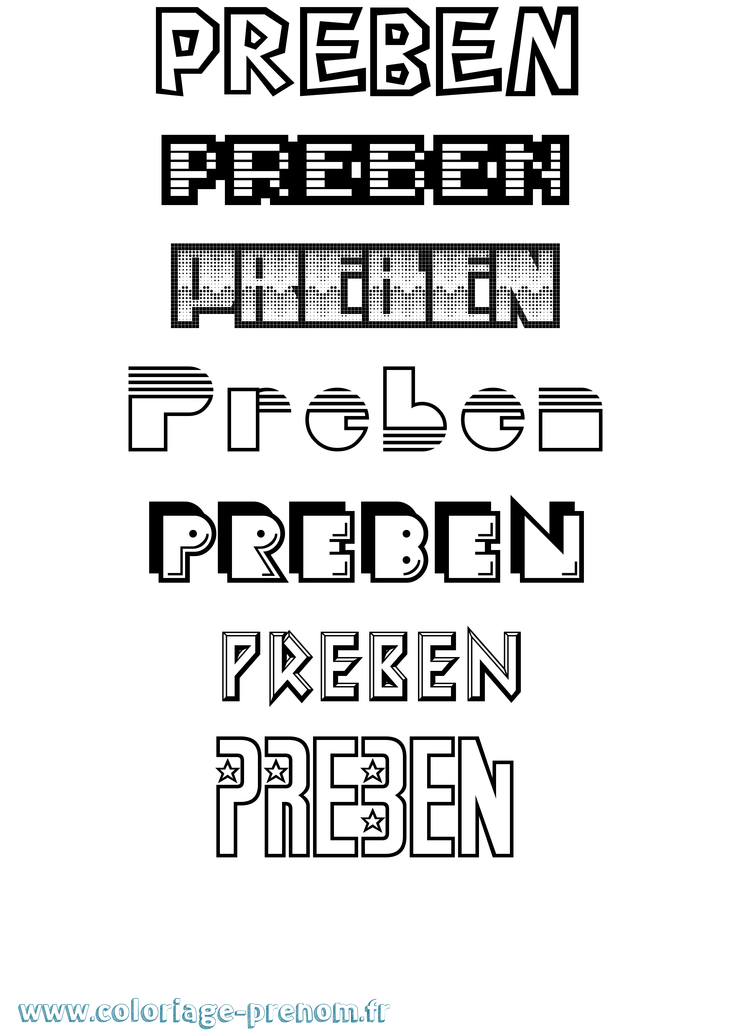 Coloriage Preben Jeux Vidéos Coloriage prénom Preben Jeux Vidéos