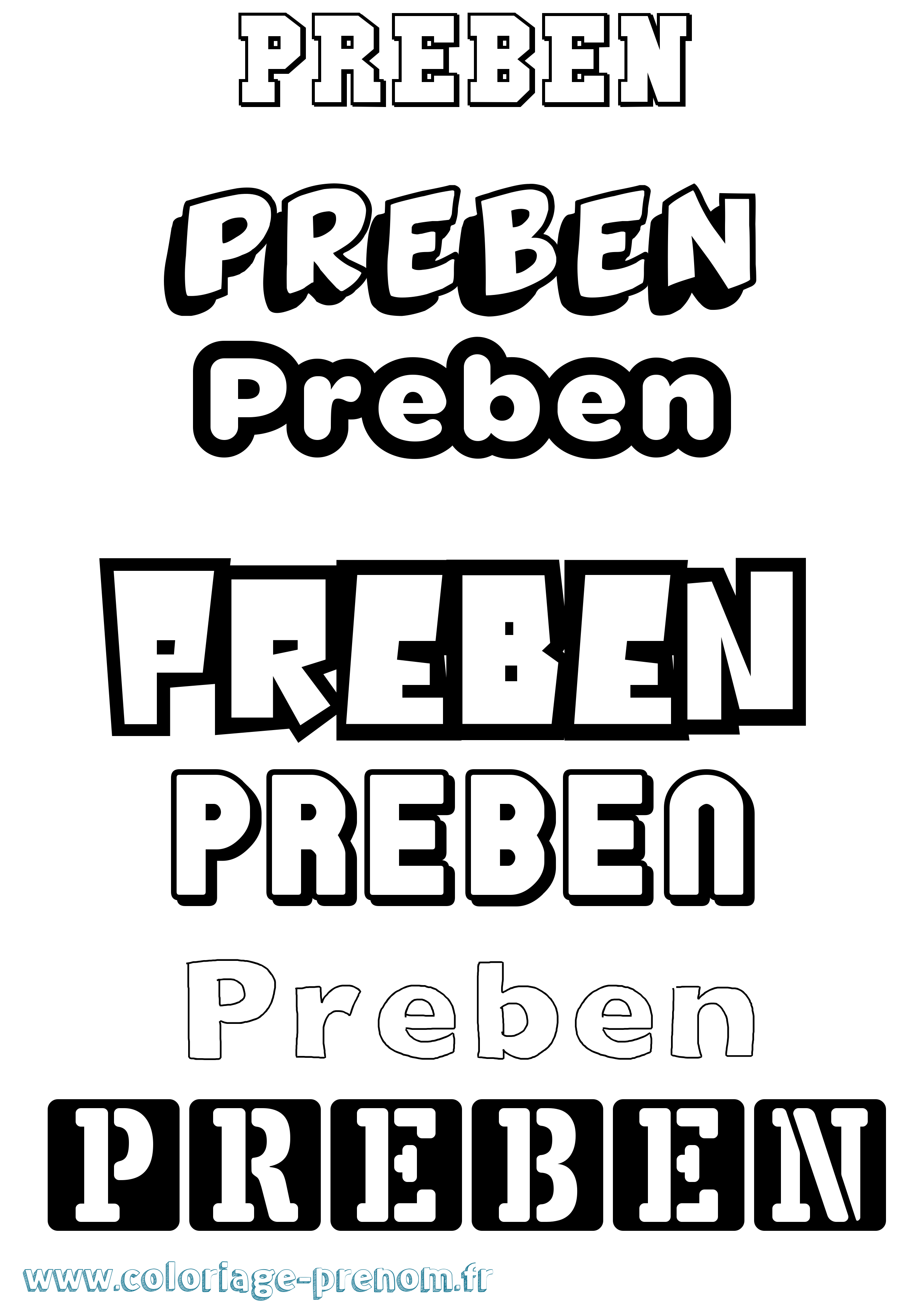 Coloriage Preben Simple Coloriage prénom Preben Simple