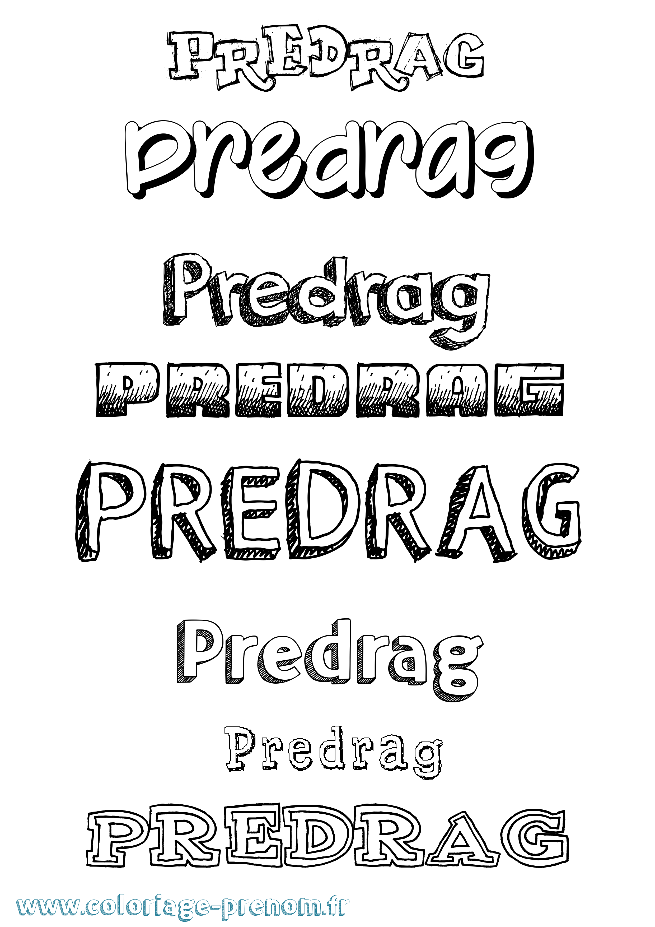 Coloriage Predrag Dessiné Coloriage prénom Predrag Dessiné