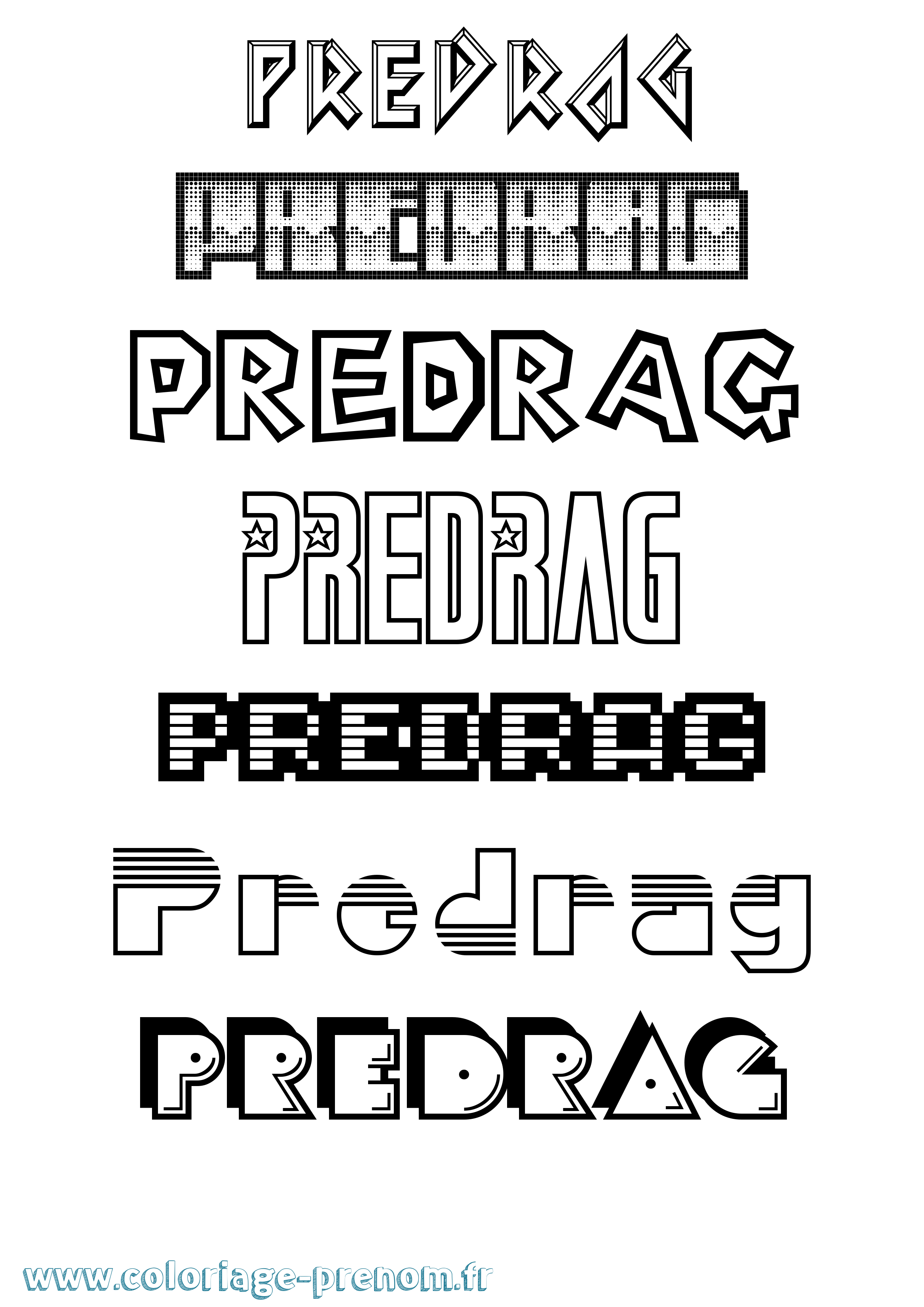 Coloriage Predrag Jeux Vidéos Coloriage prénom Predrag Jeux Vidéos