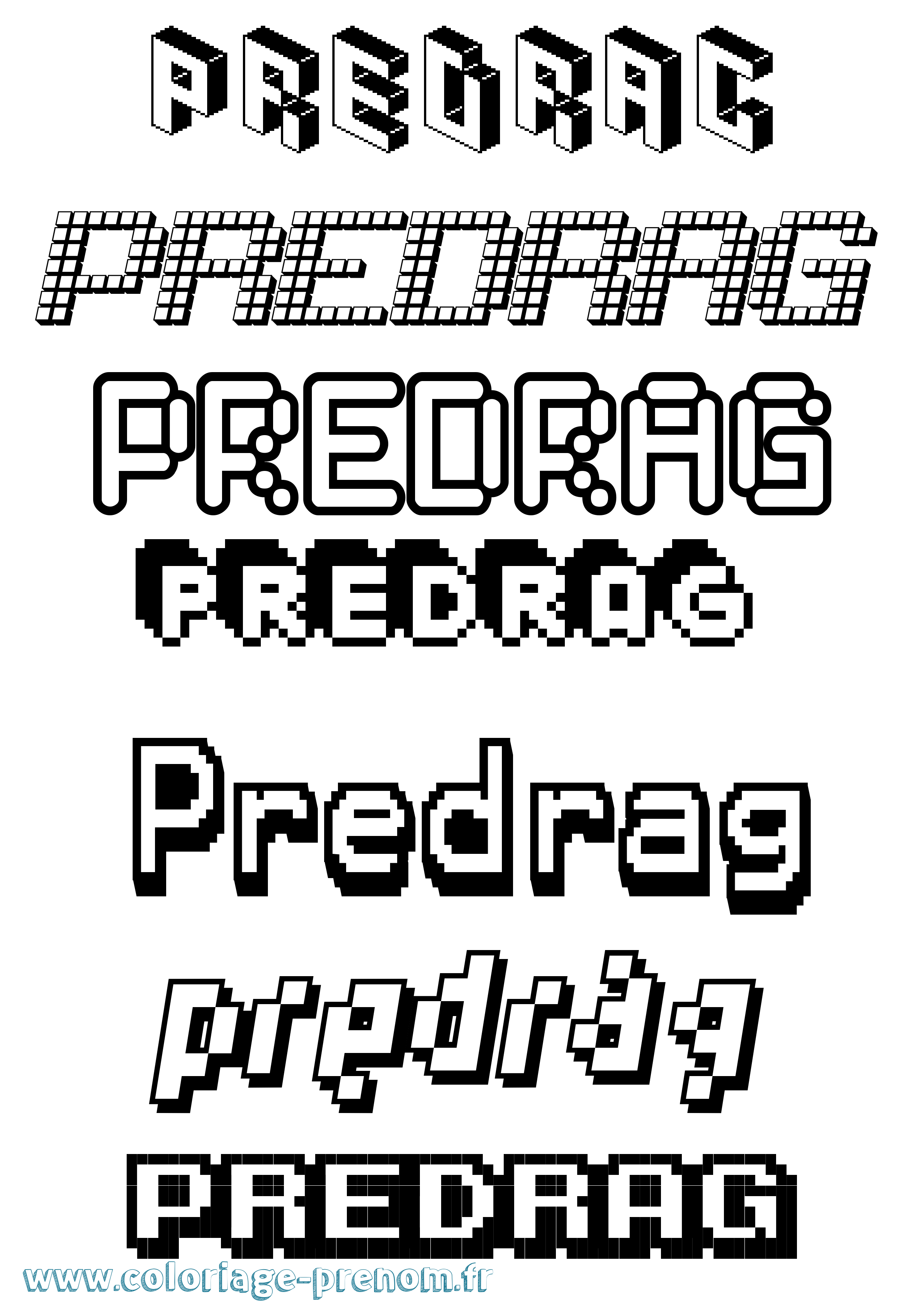 Coloriage Predrag Pixel Coloriage prénom Predrag Pixel
