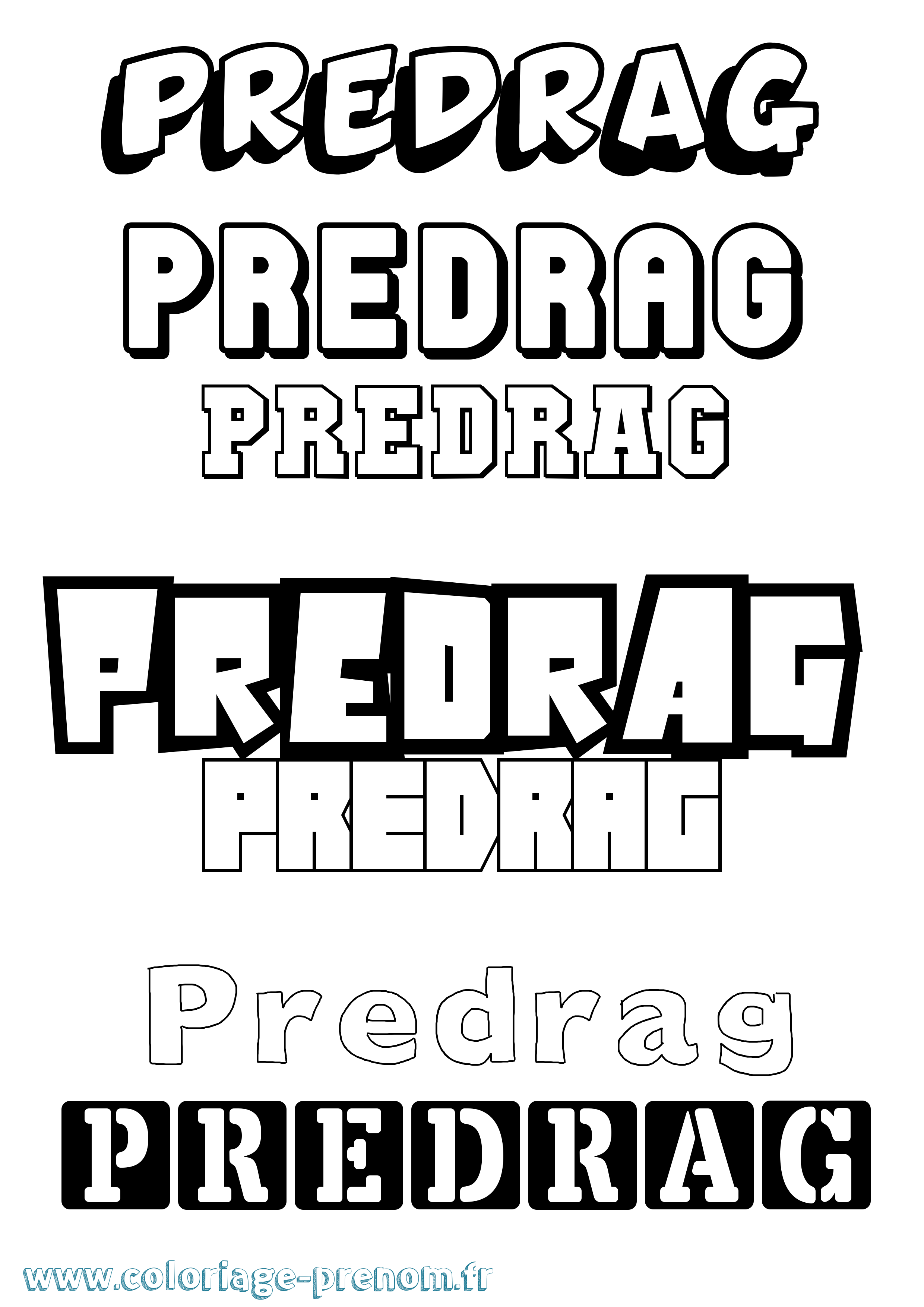 Coloriage Predrag Simple Coloriage prénom Predrag Simple