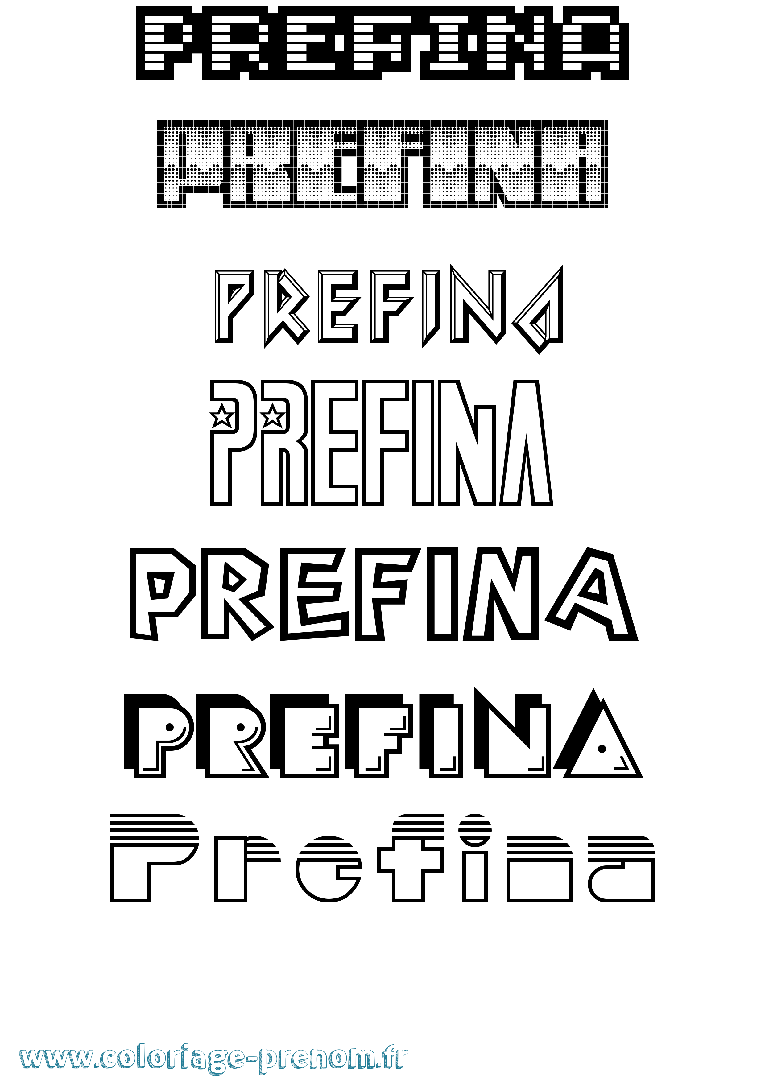 Coloriage Prefina Jeux Vidéos Coloriage prénom Prefina Jeux Vidéos
