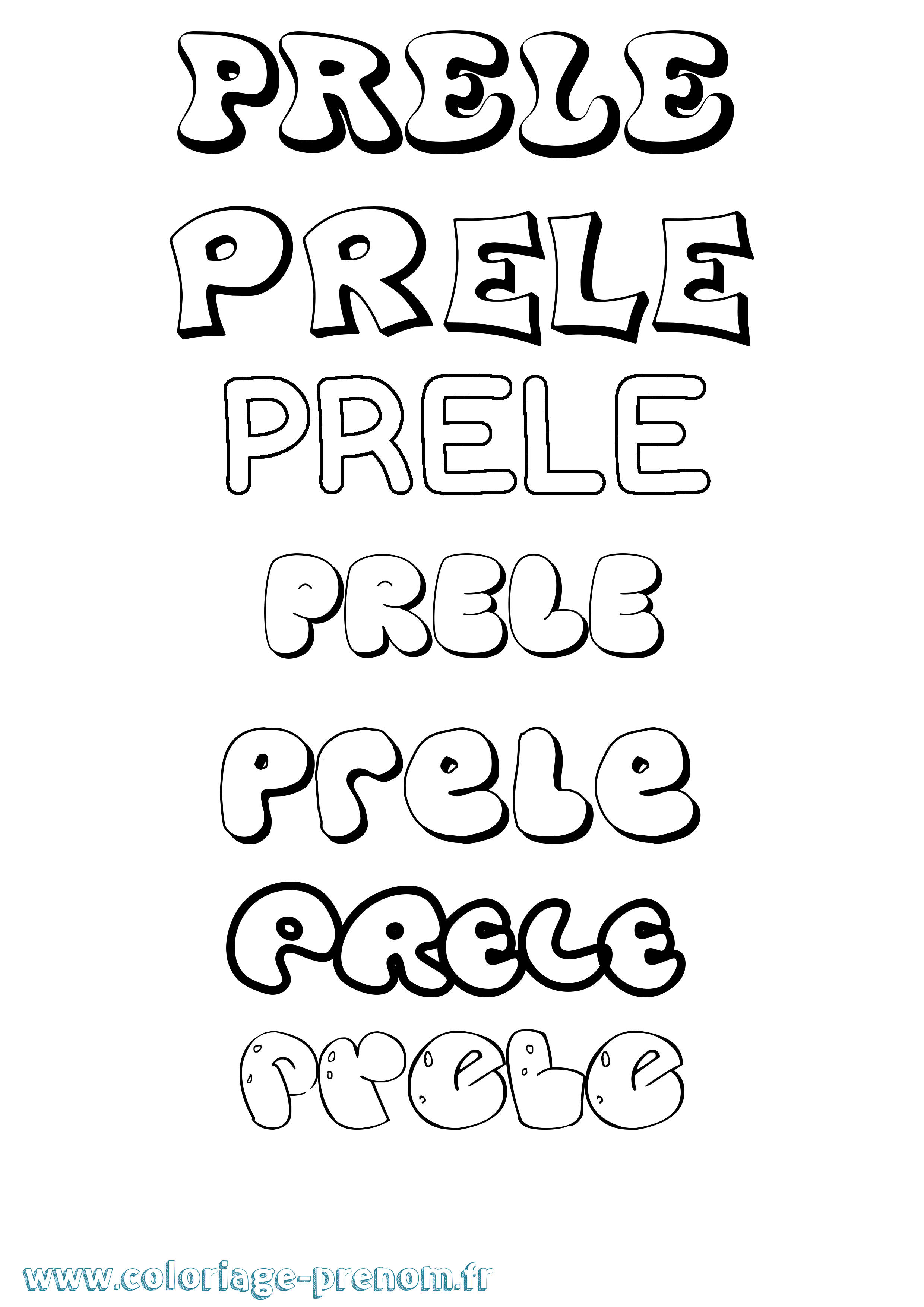 Coloriage Prele Bubble Coloriage prénom Prele Bubble