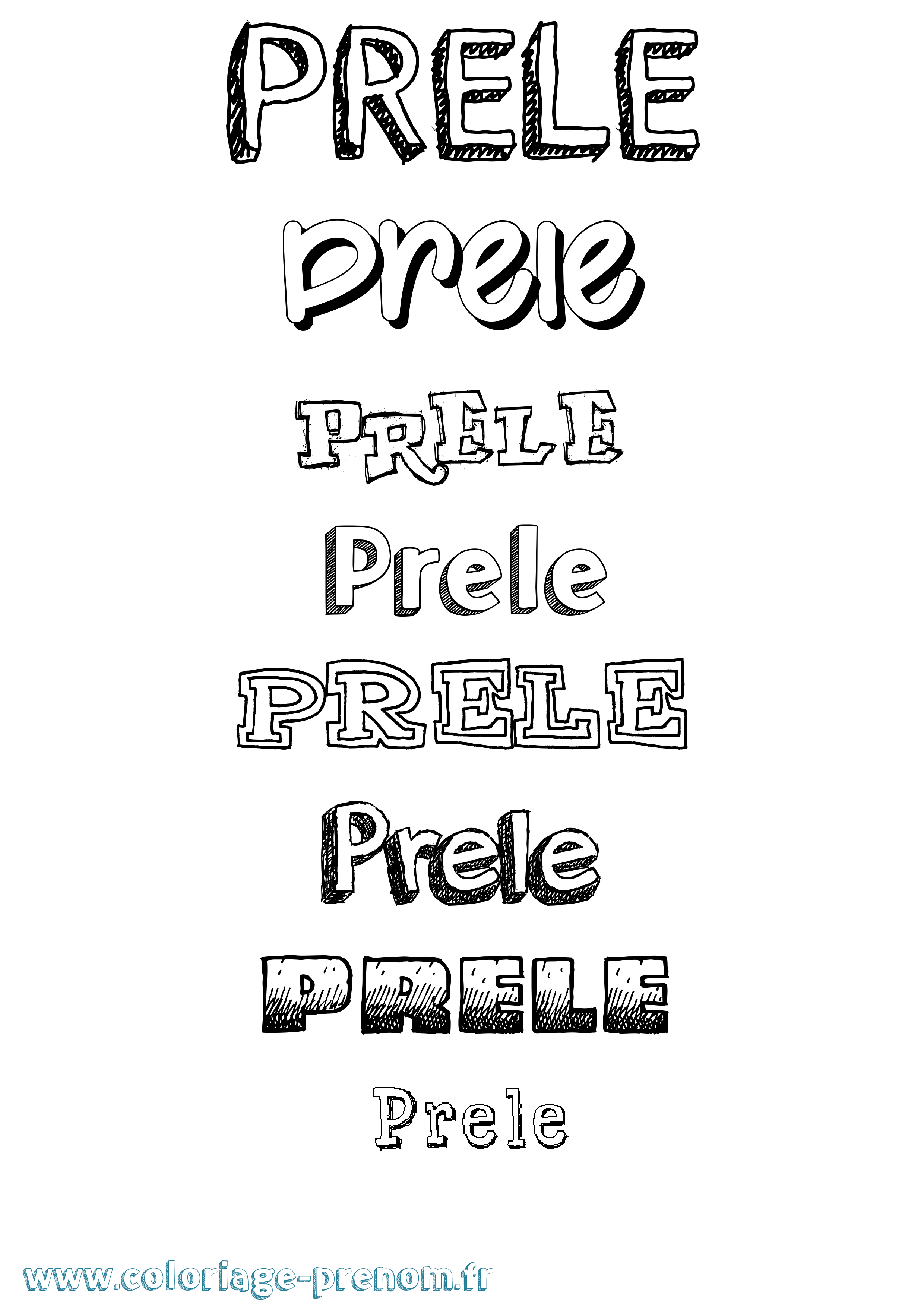 Coloriage Prele Dessiné Coloriage prénom Prele Dessiné