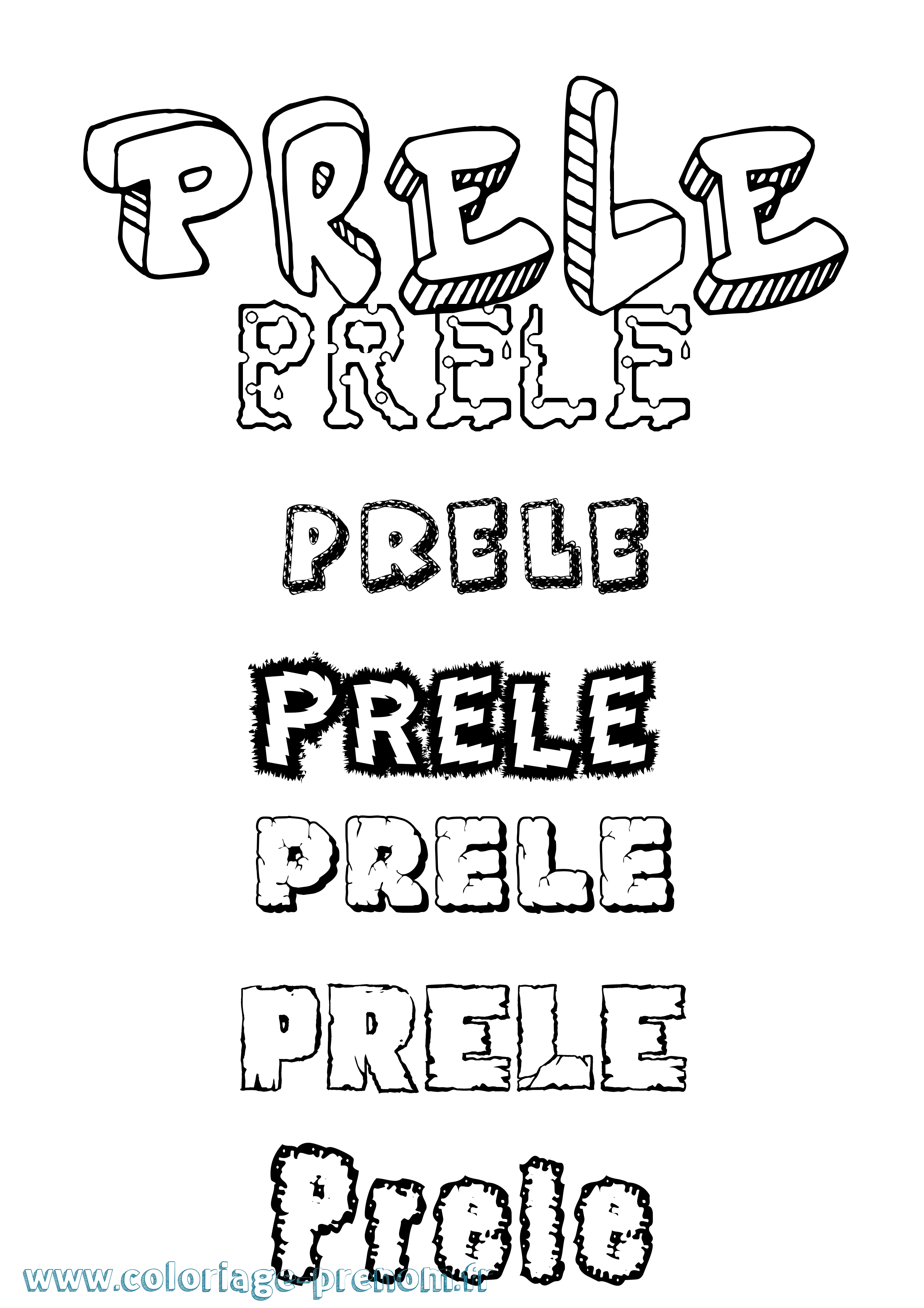 Coloriage Prele Destructuré Coloriage prénom Prele Destructuré