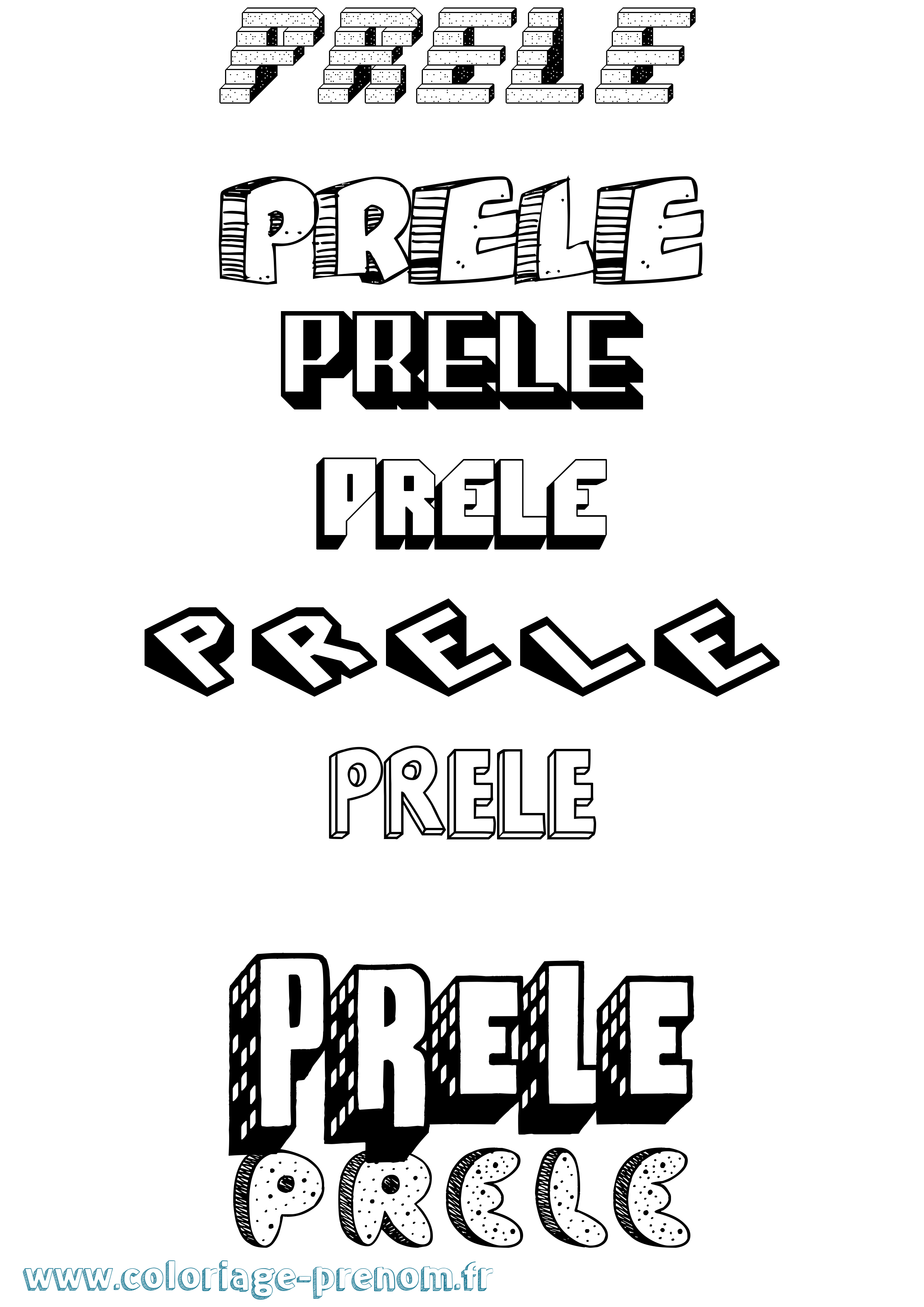 Coloriage Prele Effet 3D Coloriage prénom Prele Effet 3D
