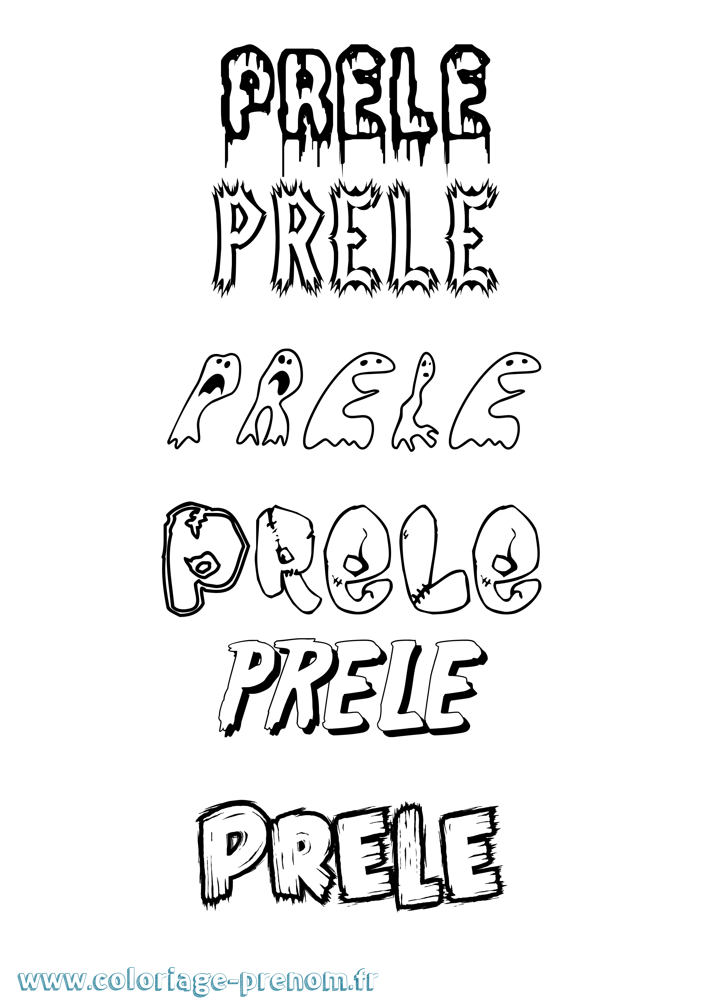 Coloriage Prele Frisson Coloriage prénom Prele Frisson