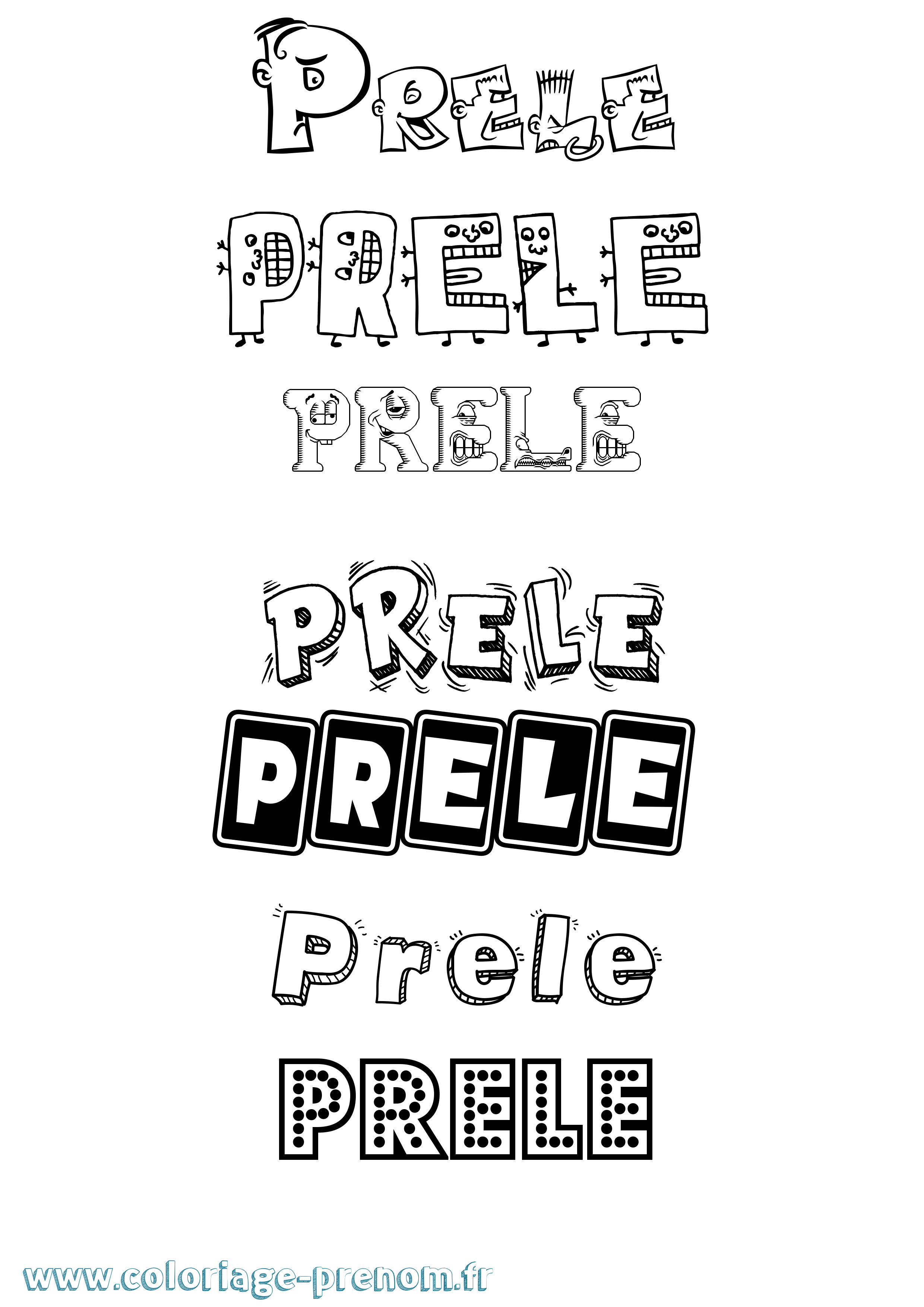 Coloriage Prele Fun Coloriage prénom Prele Fun