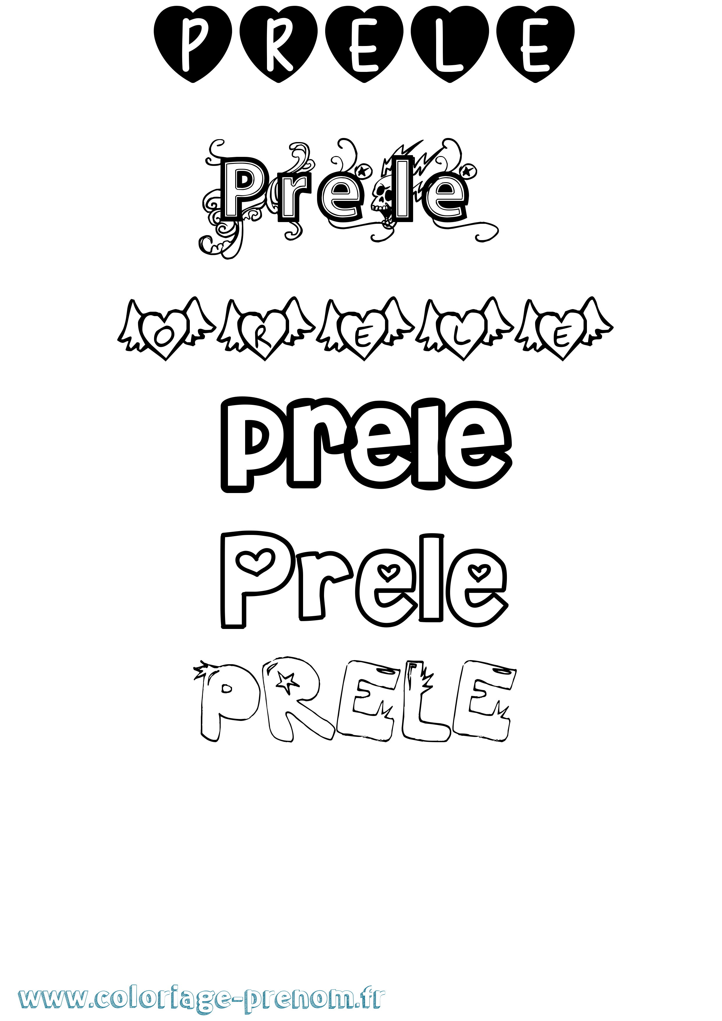 Coloriage Prele Girly Coloriage prénom Prele Girly