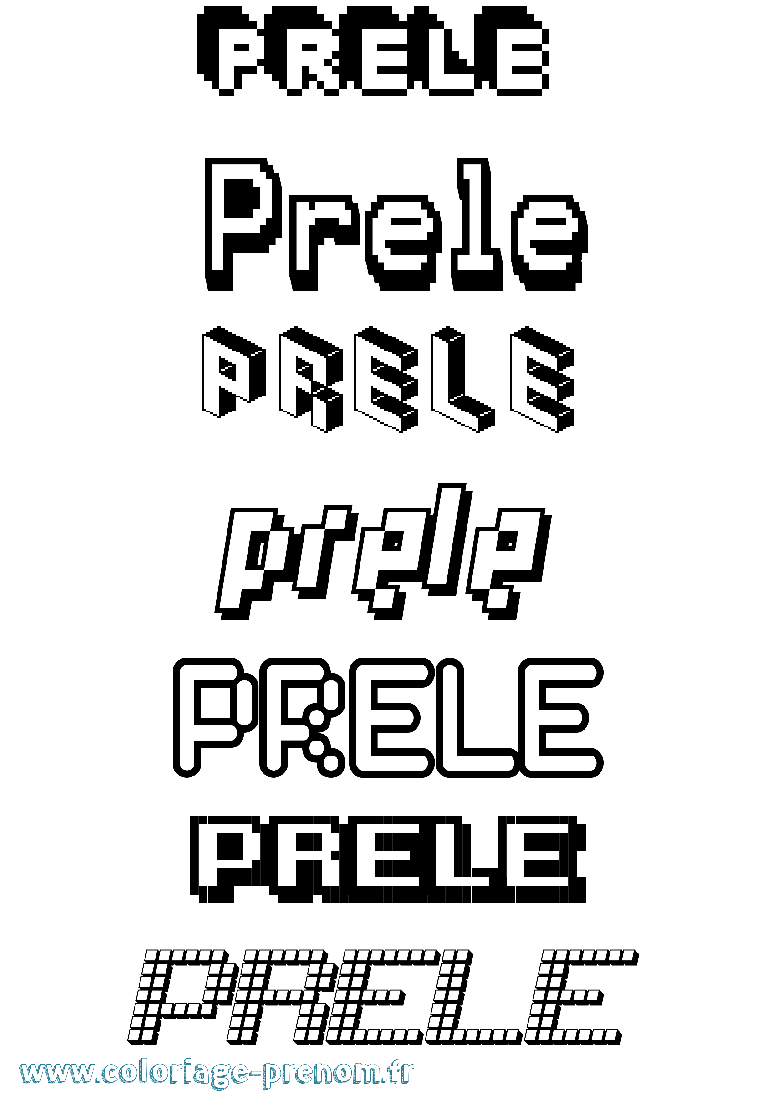 Coloriage Prele Pixel Coloriage prénom Prele Pixel