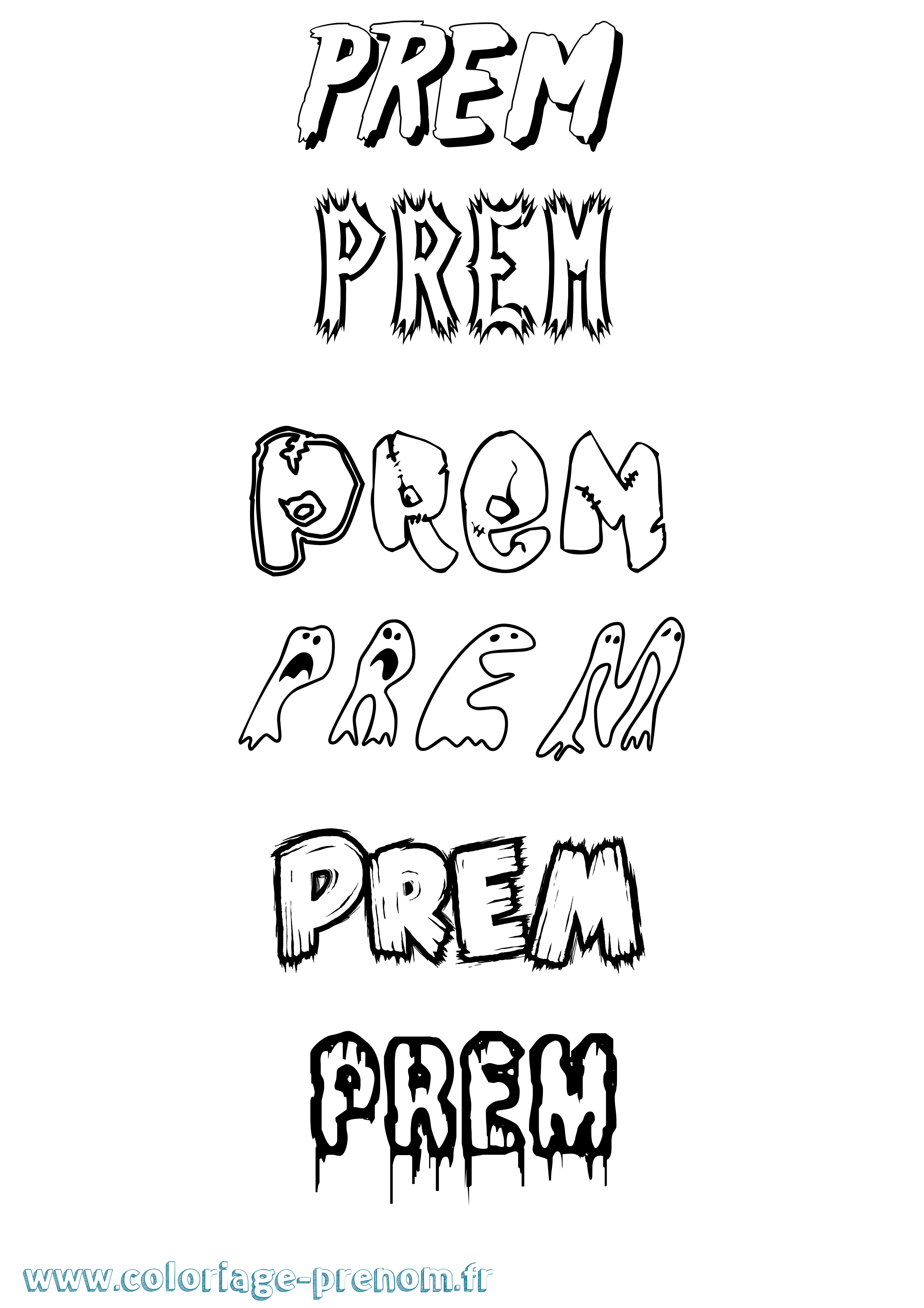 Coloriage Prem Frisson Coloriage prénom Prem Frisson