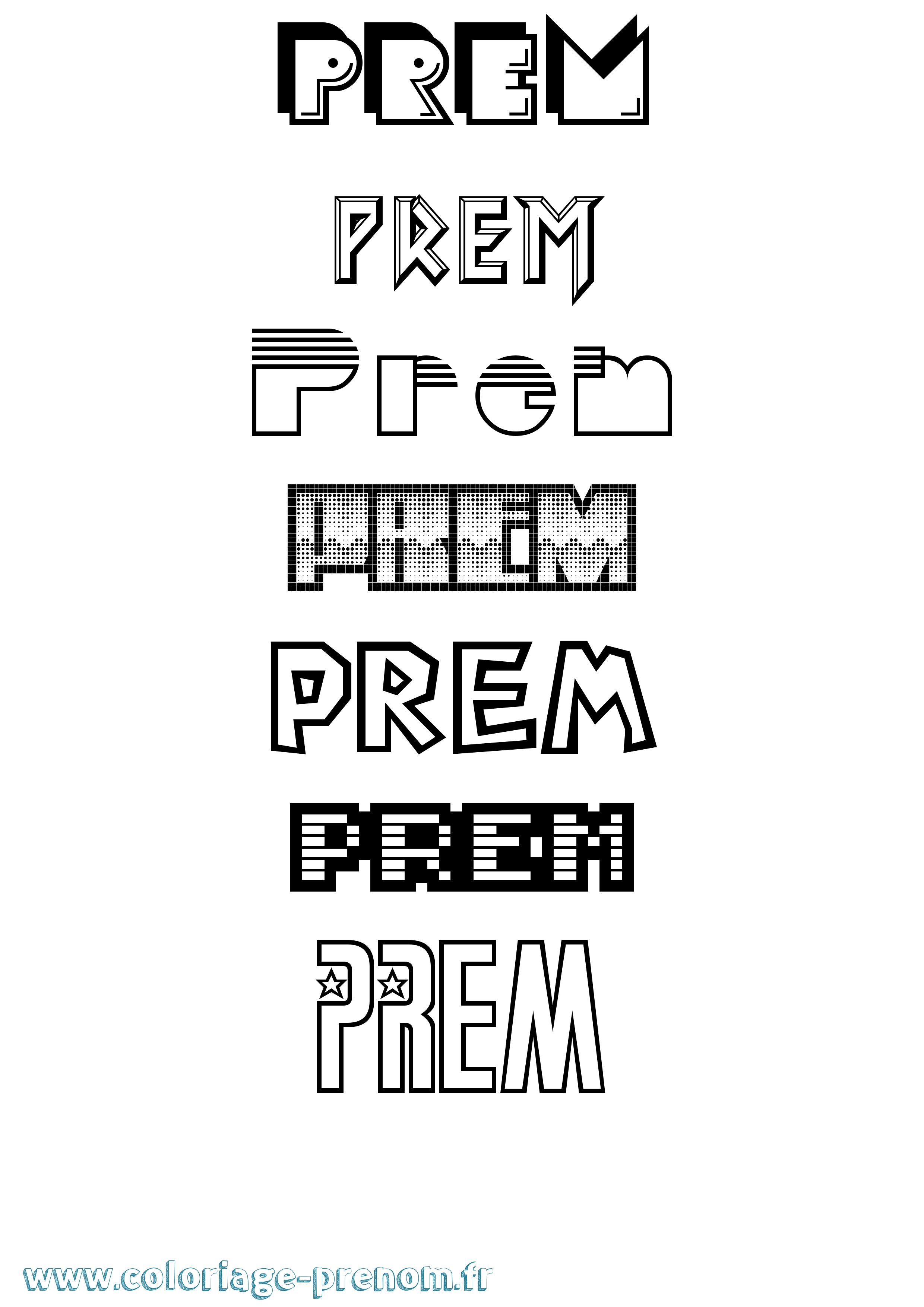 Coloriage Prem Jeux Vidéos Coloriage prénom Prem Jeux Vidéos