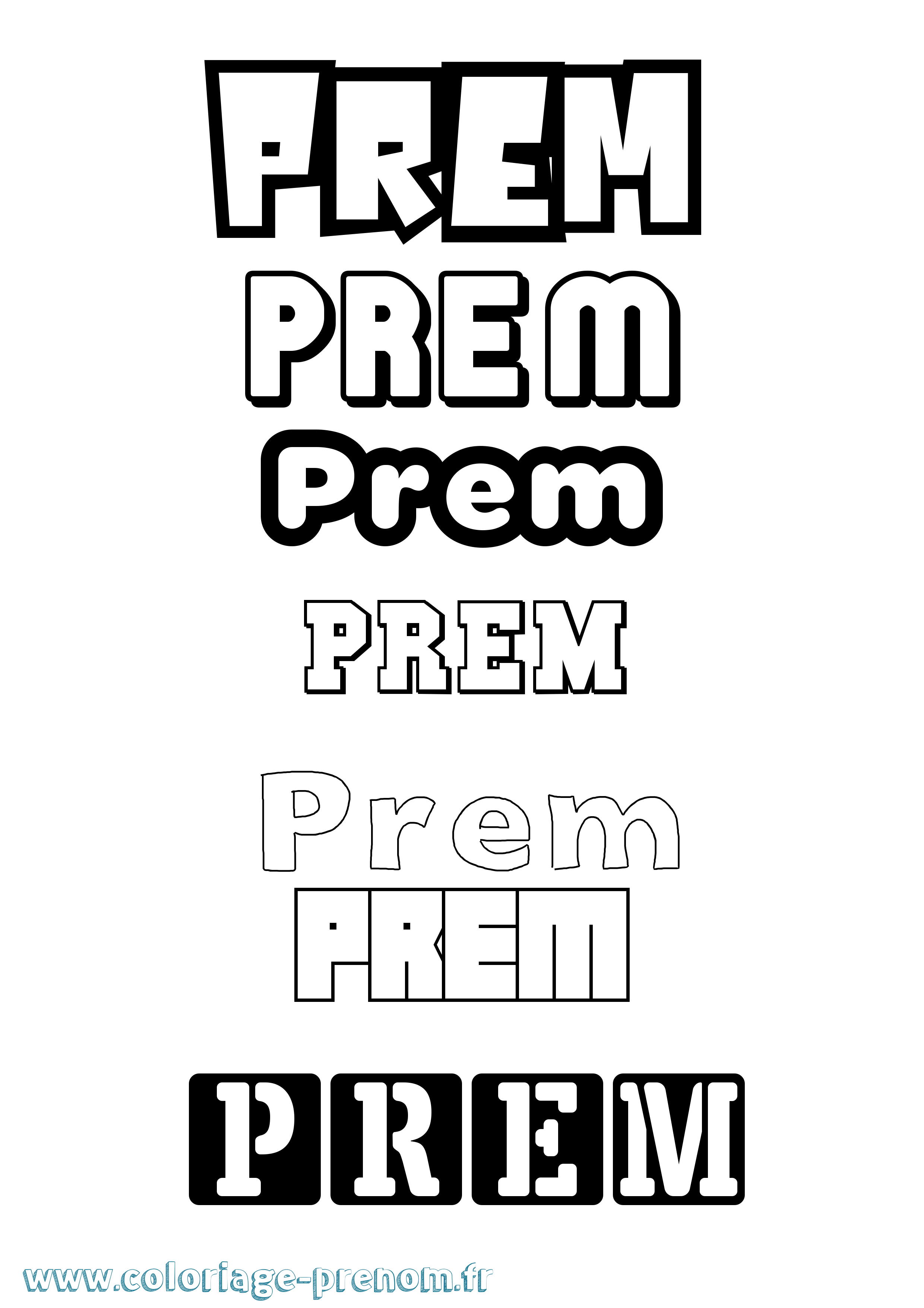 Coloriage Prem Simple Coloriage prénom Prem Simple