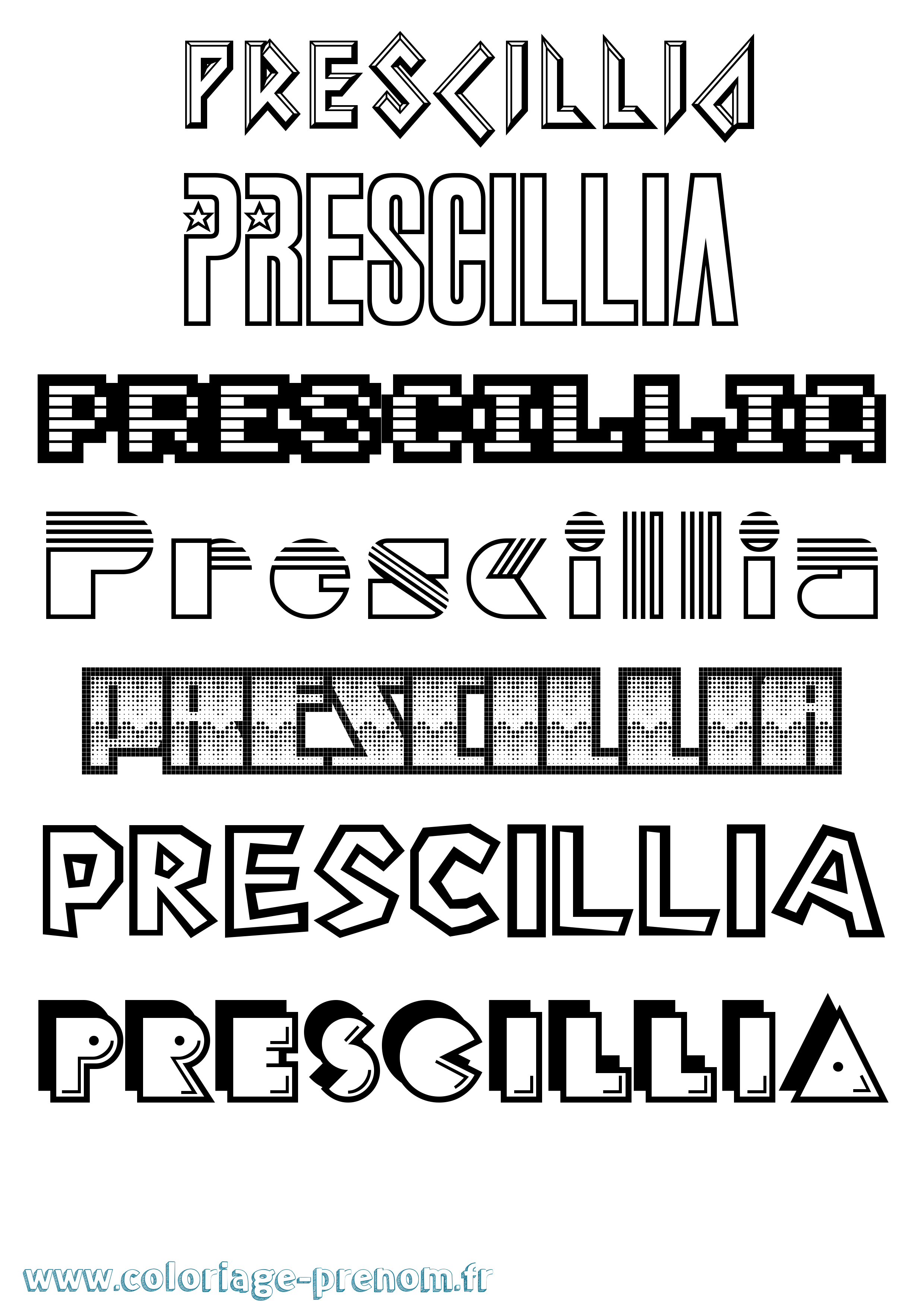 Coloriage Prescillia Jeux Vidéos Coloriage prénom Prescillia Jeux Vidéos