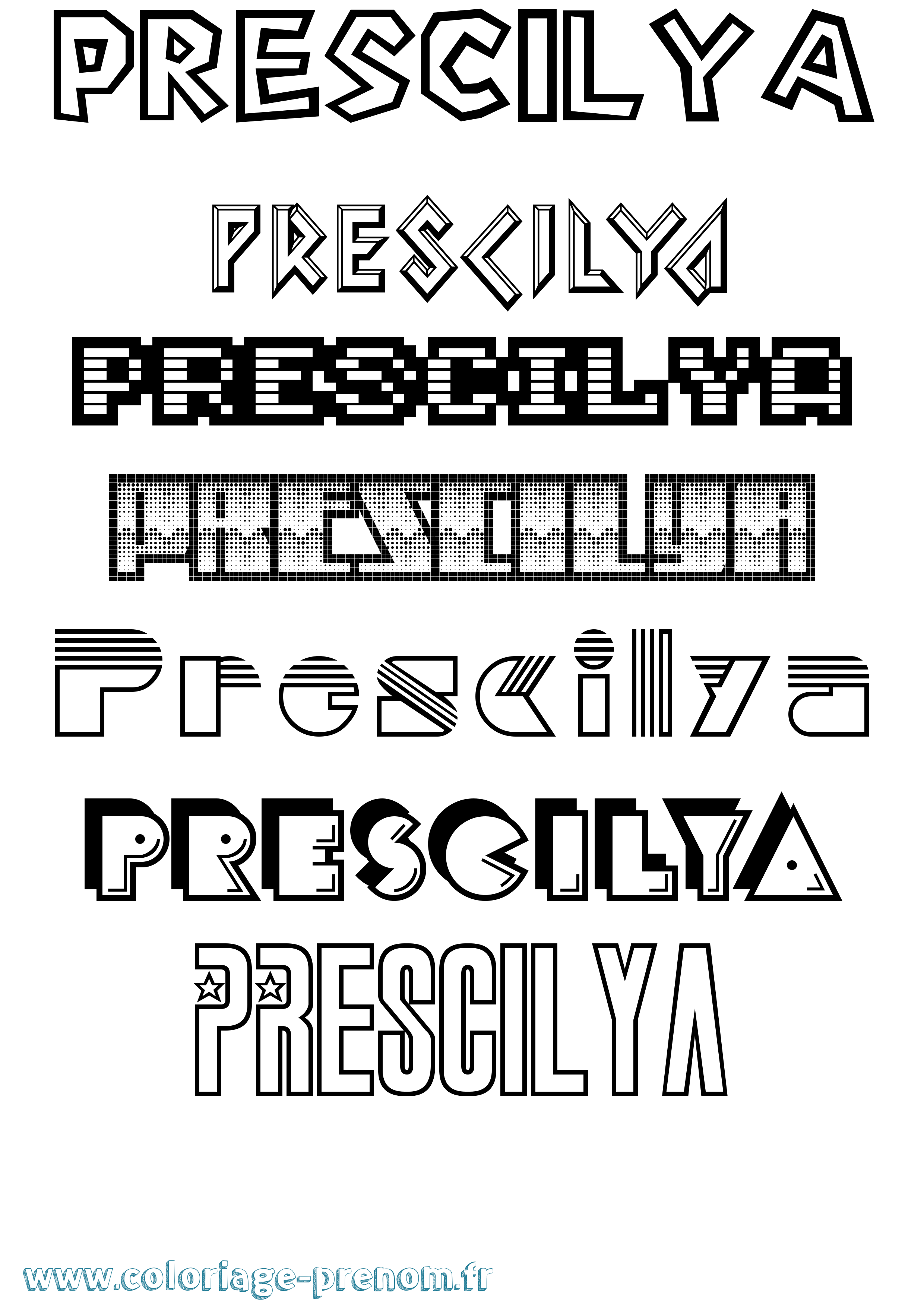 Coloriage Prescilya Jeux Vidéos Coloriage prénom Prescilya Jeux Vidéos