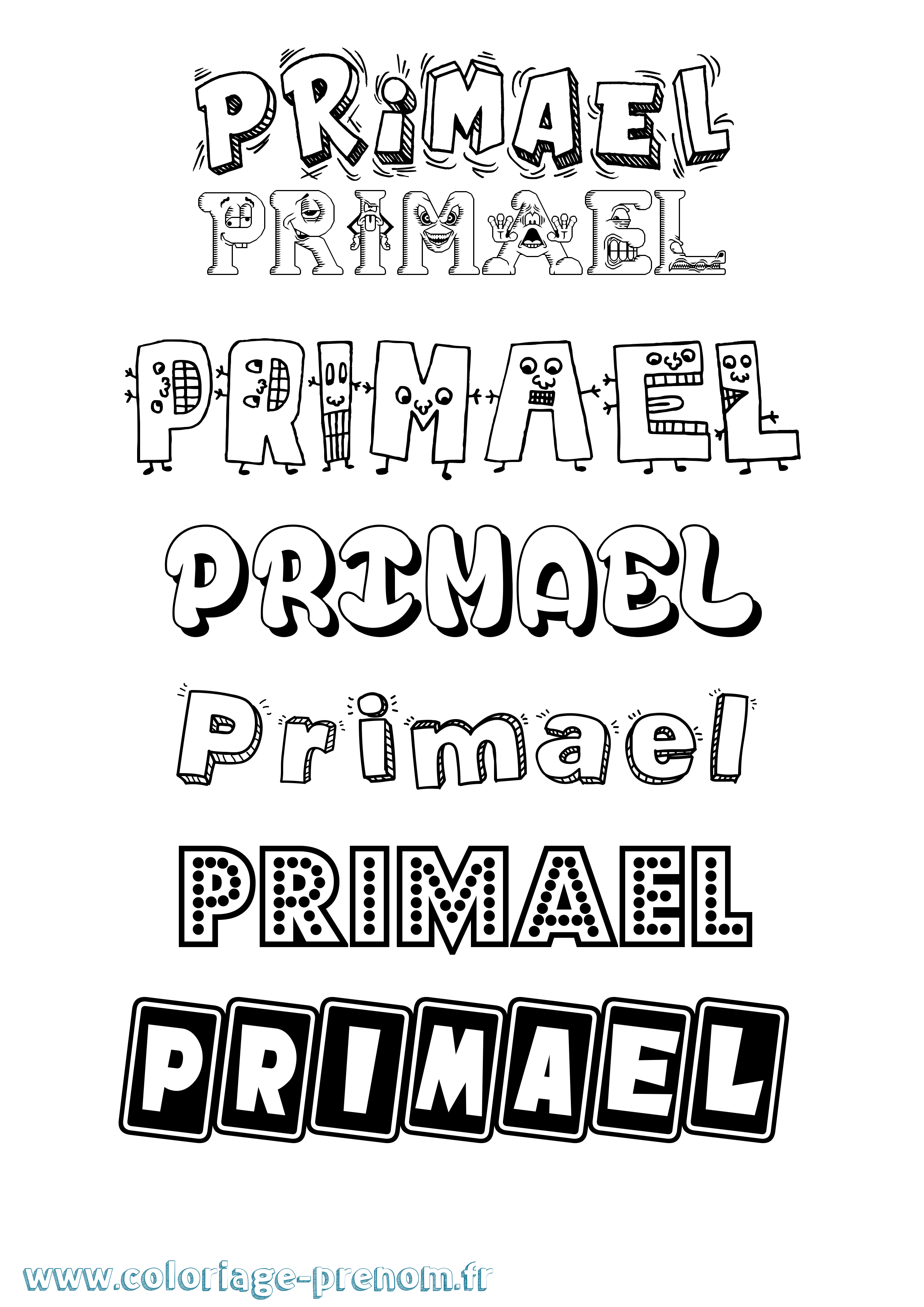 Coloriage Primael Fun Coloriage prénom Primael Fun