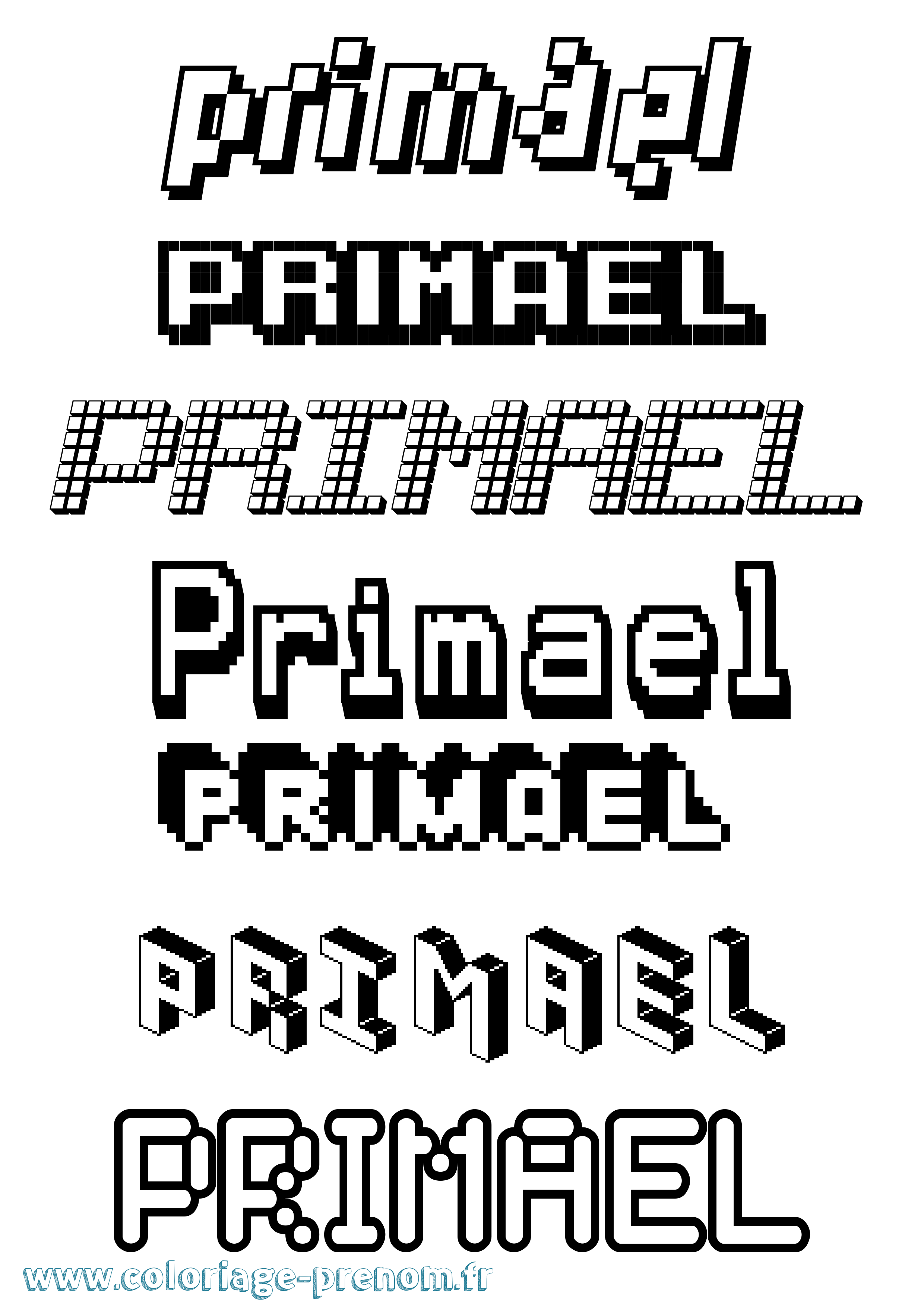 Coloriage Primael Pixel Coloriage prénom Primael Pixel