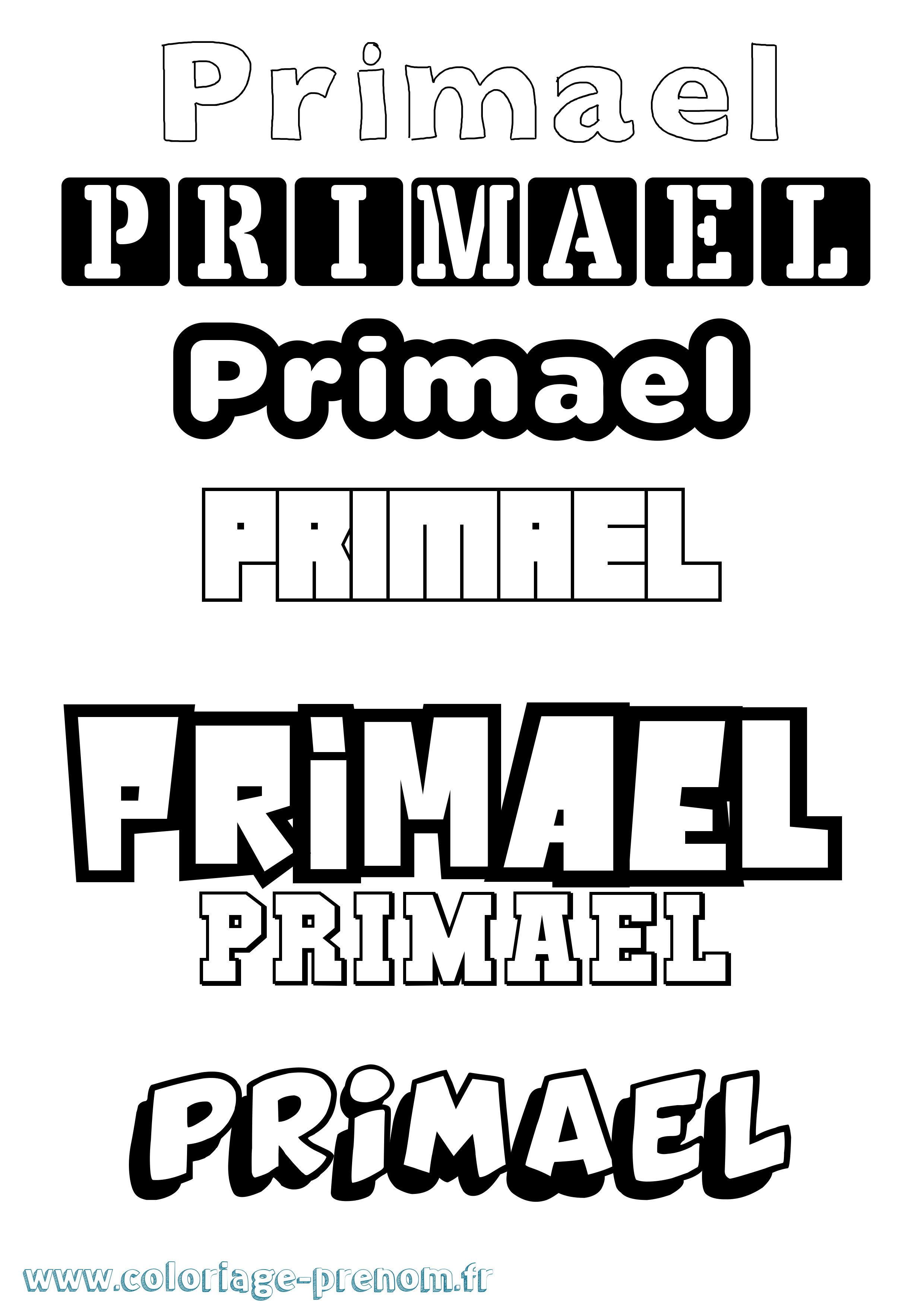 Coloriage Primael Simple Coloriage prénom Primael Simple