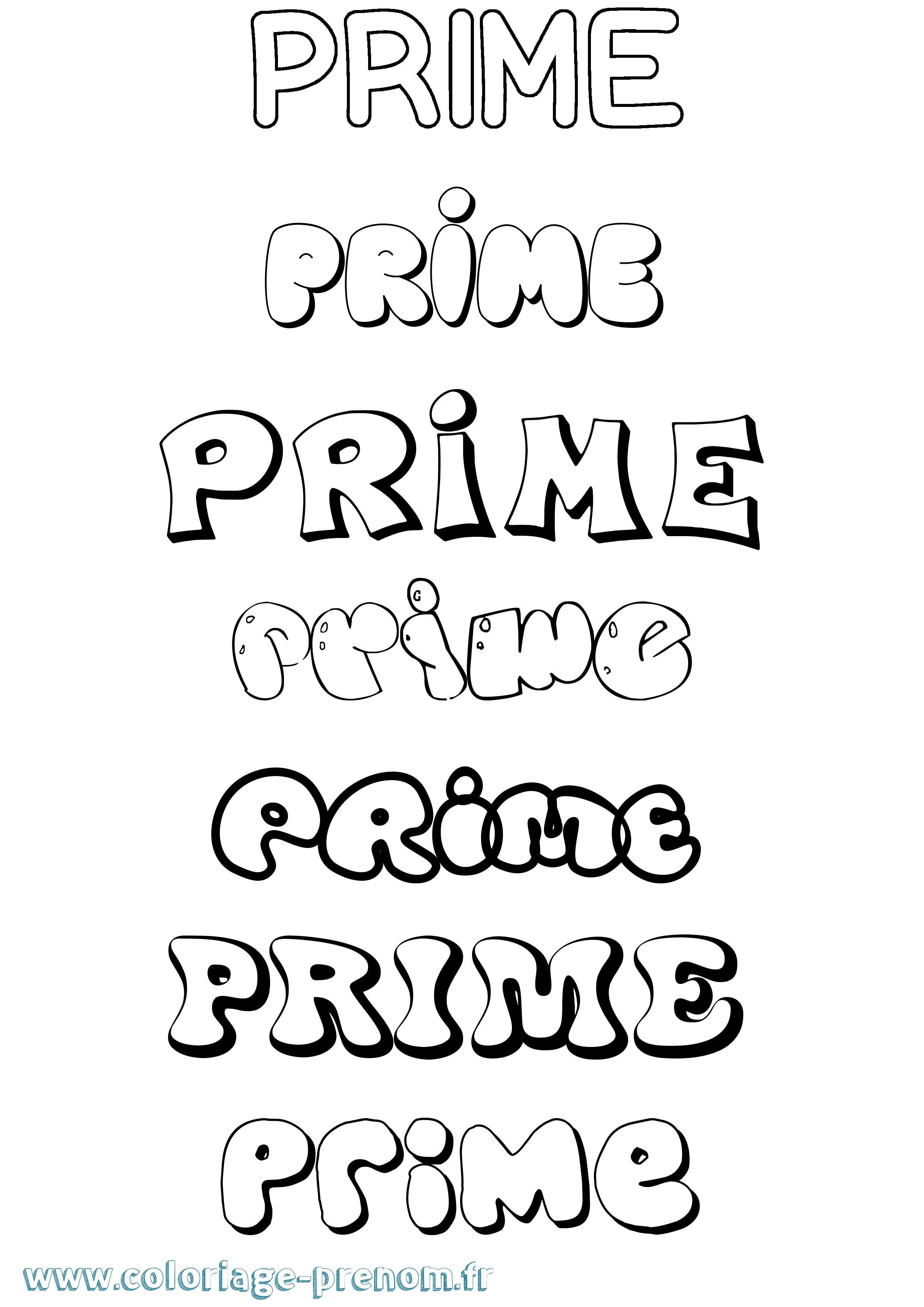 Coloriage Prime Bubble Coloriage prénom Prime Bubble
