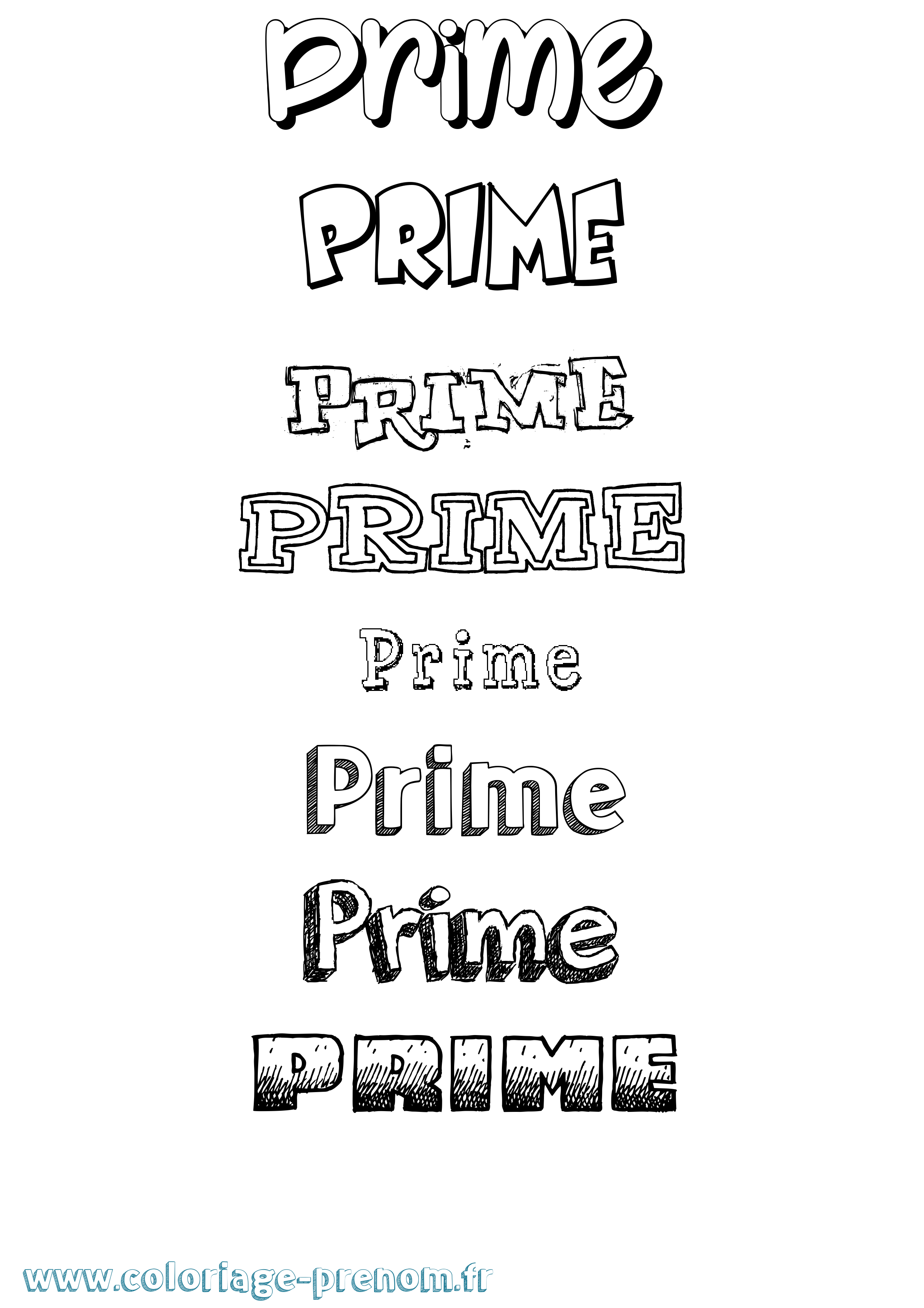Coloriage Prime Dessiné Coloriage prénom Prime Dessiné