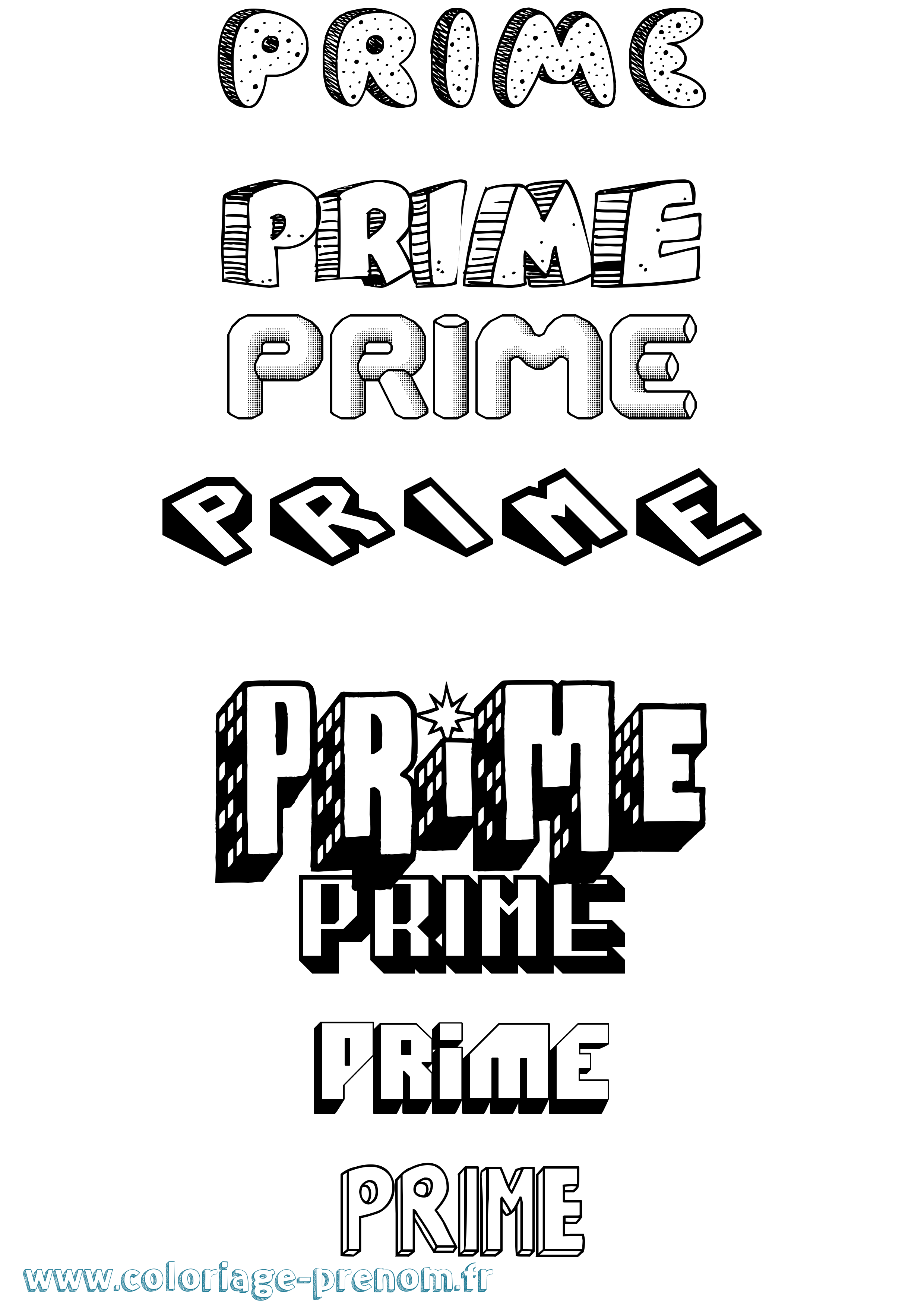 Coloriage Prime Effet 3D Coloriage prénom Prime Effet 3D